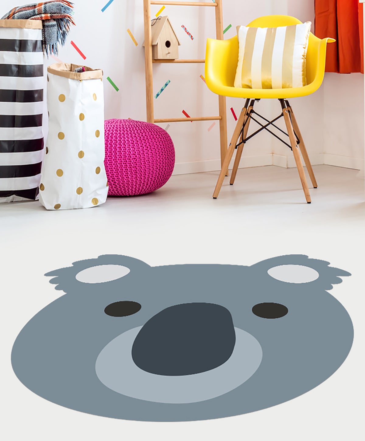 Dywan winylowy dziecięcy Koala 138x160 cm - antypoślizgowy PVC, winylowy do pokoju dziecięcego, ognioodporny i zmywalny