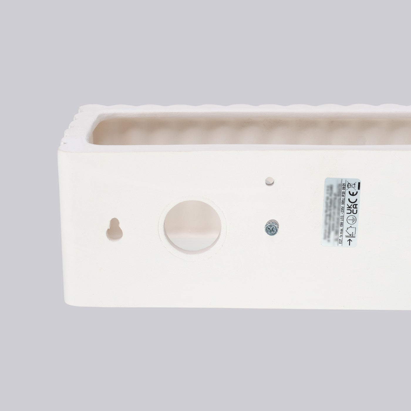 Kinkiet ścienny ryflowany RIGATA biały 1xE27x20W ceramika / gips wym:10x34x12cm IP20 Sollux Lighting - 8