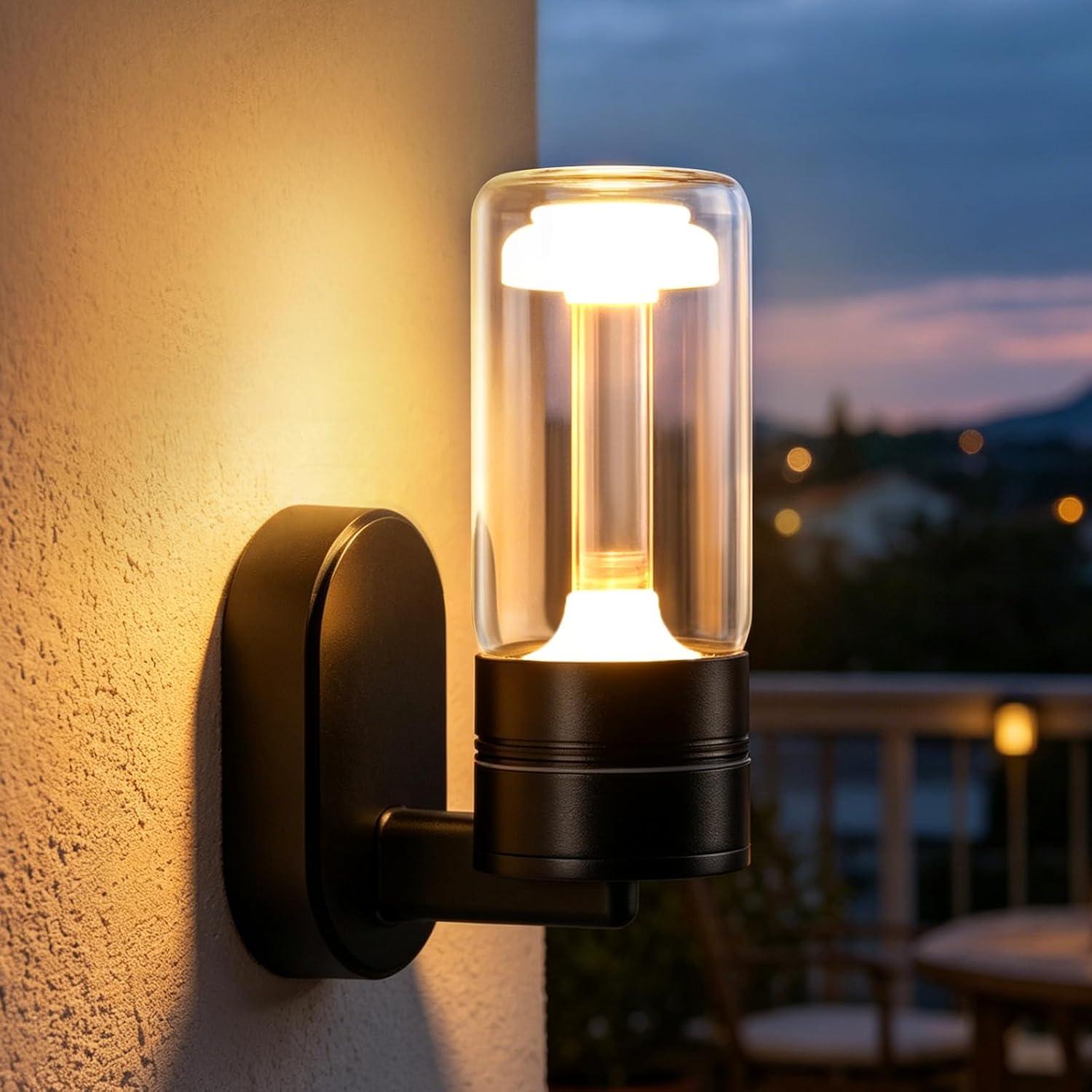 Nettife Aplicate Murale LED-uri Exterior/Interior negru IP65 Etanche, 10W 3000K Alb Cald, Luminar pentru Terrasse, Façade, Scările, Coulior