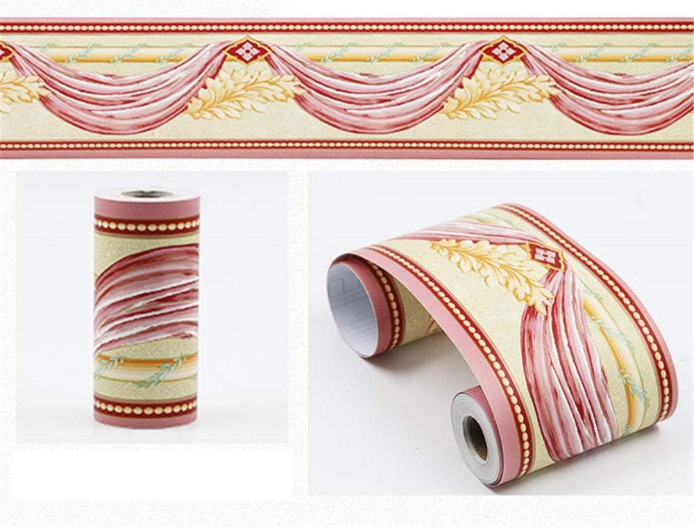 Borde de papel tapiz con cortinas rojas, decoración de pared extraíble, borde de tablero de anuncios para montar en la pared, rodapié de PVC cortado,