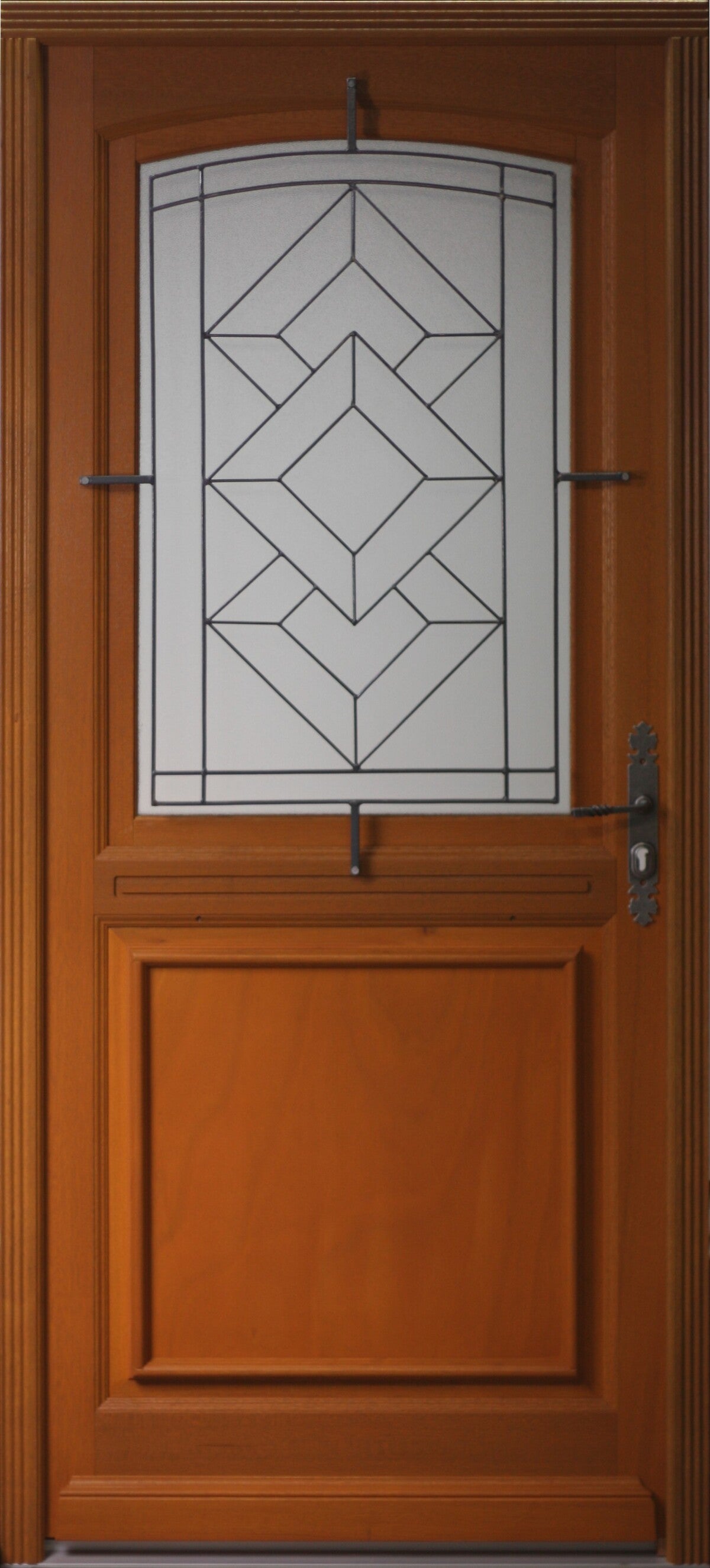 Porte D'entrée Bois Vitrée Elma, H215 X L90 Cm Côte Tableau P.gauche Gd Menuiseries - 2