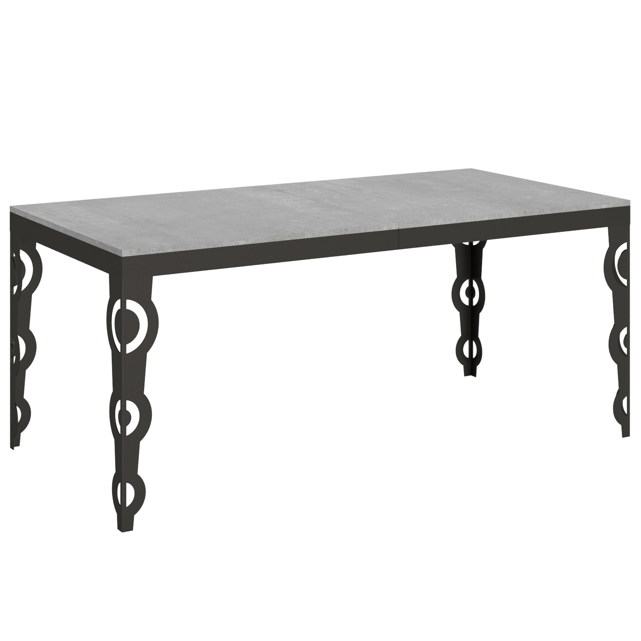 Stół rozkładany Karamay Evolution 90x180/440 cm, rama cementowa, antracyt