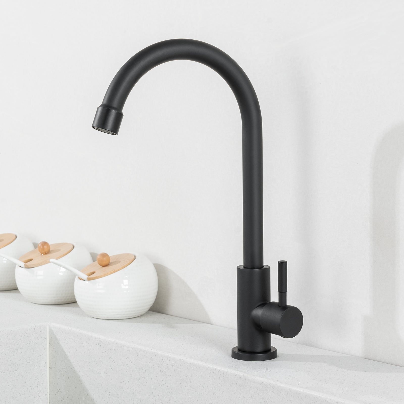 Robinet De Cuisine à Poignée Unique, Bec Haut, Débit élevé à 360