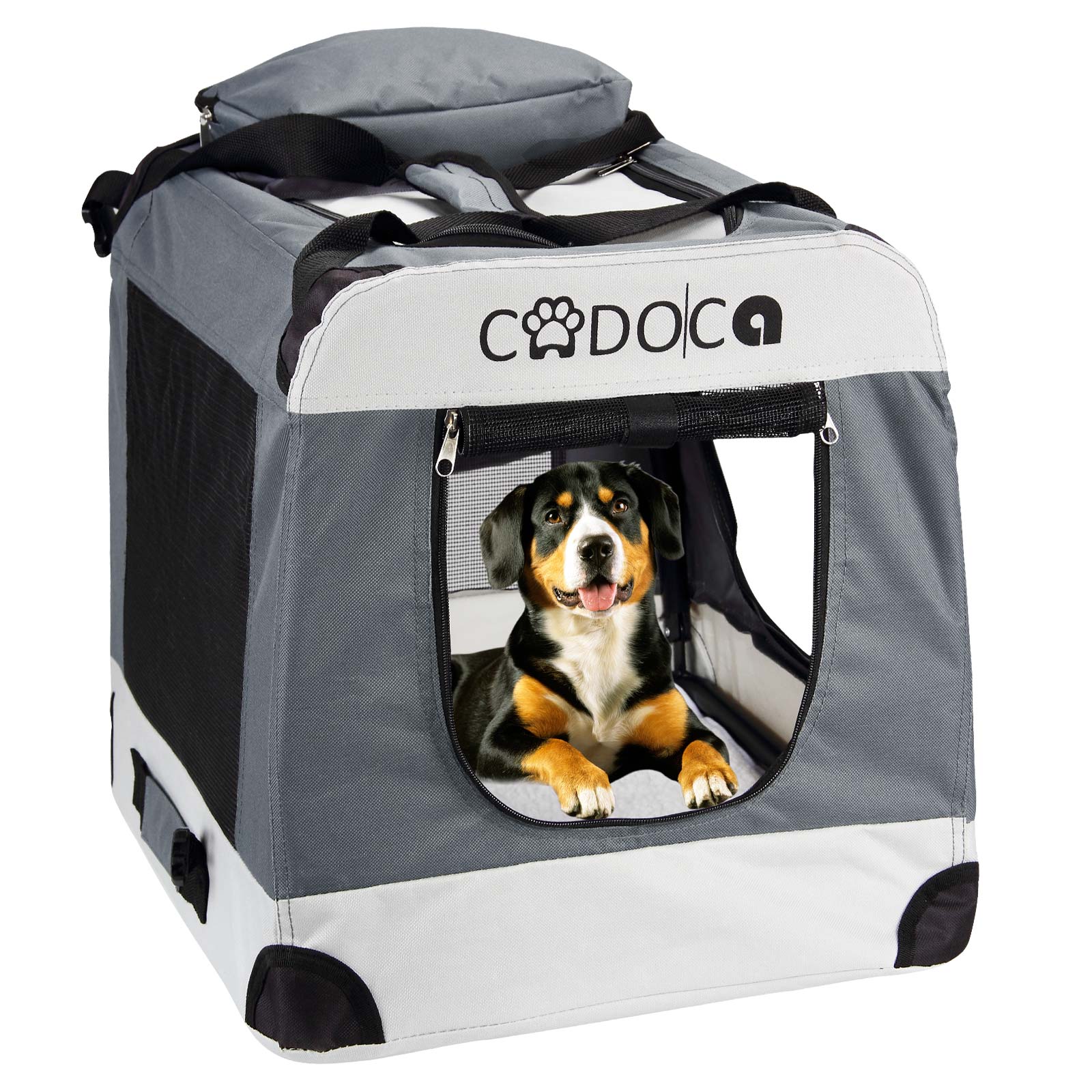 Porta-cães em tecido cinzento S 50x34x36cm - 9