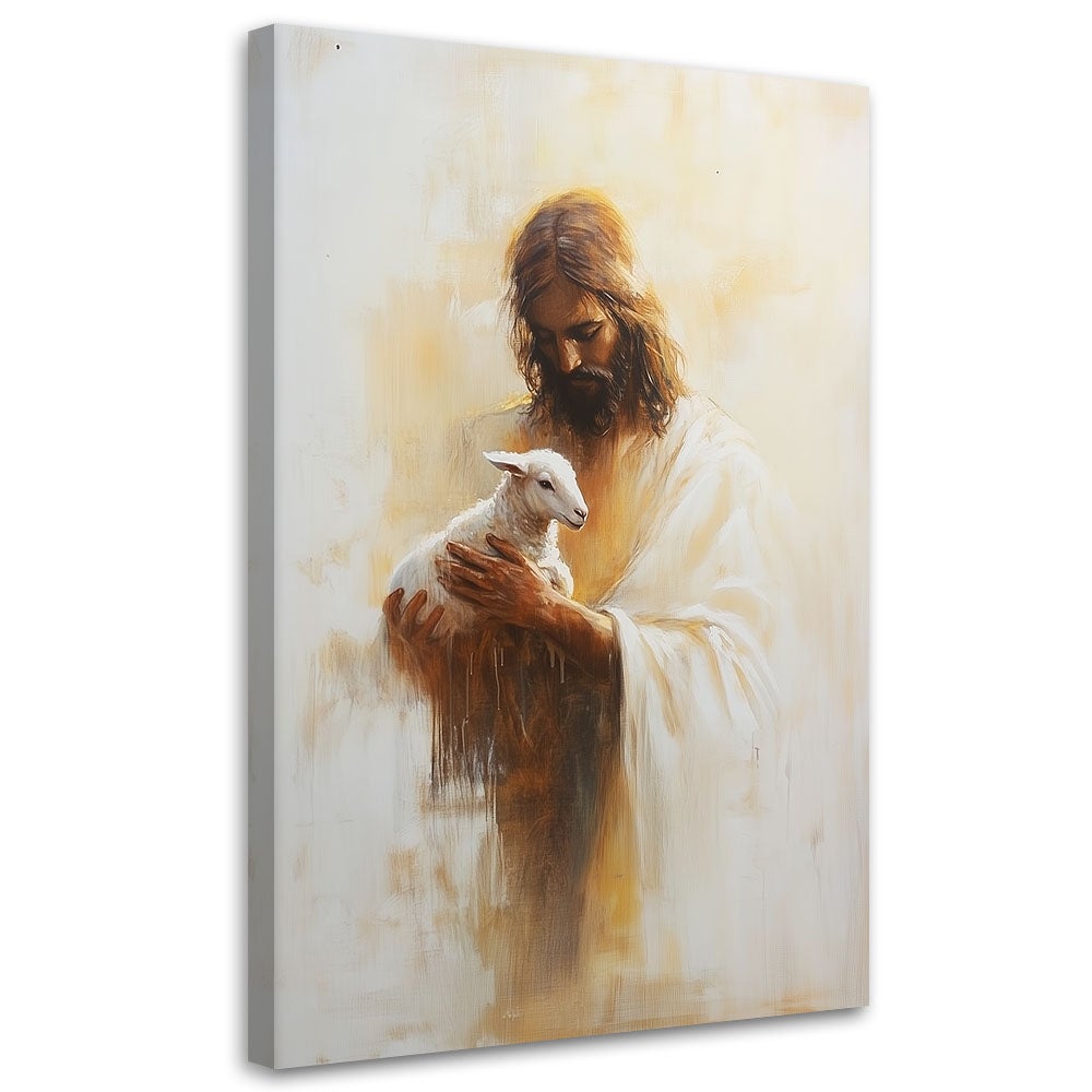 Obraz religijny, Jezus z Barankiem na rękach 80x120