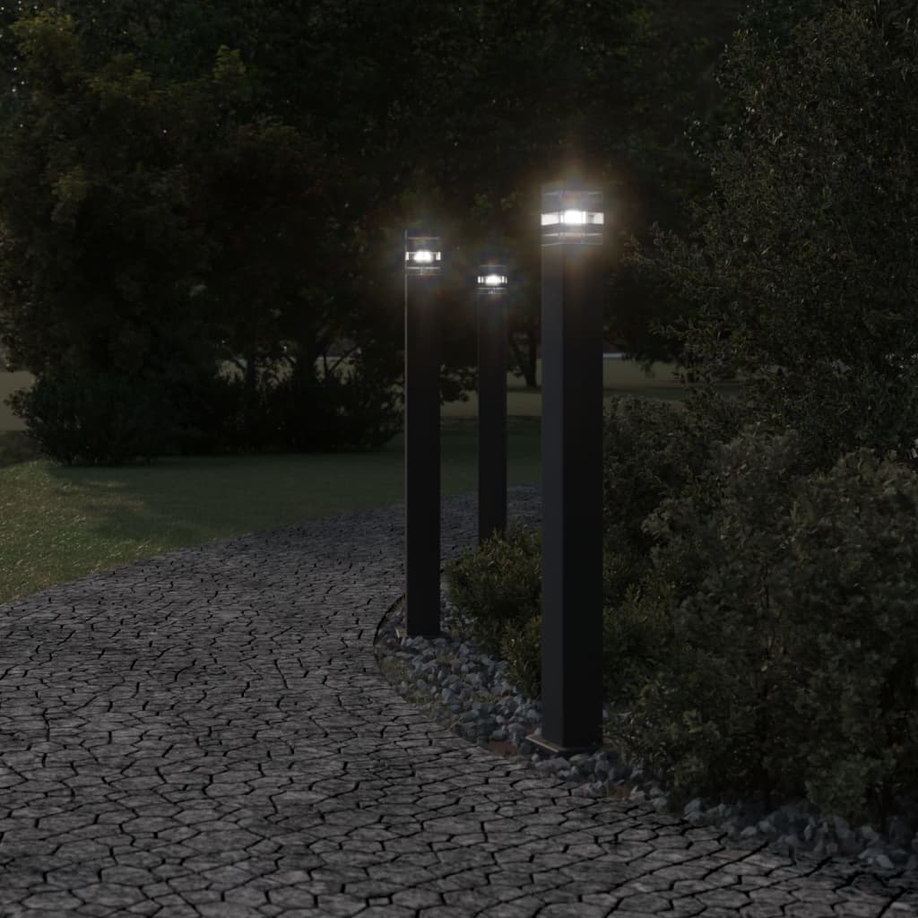 Luminária de chão externa preta 110 cm alumínio - COMFORTXL - 3