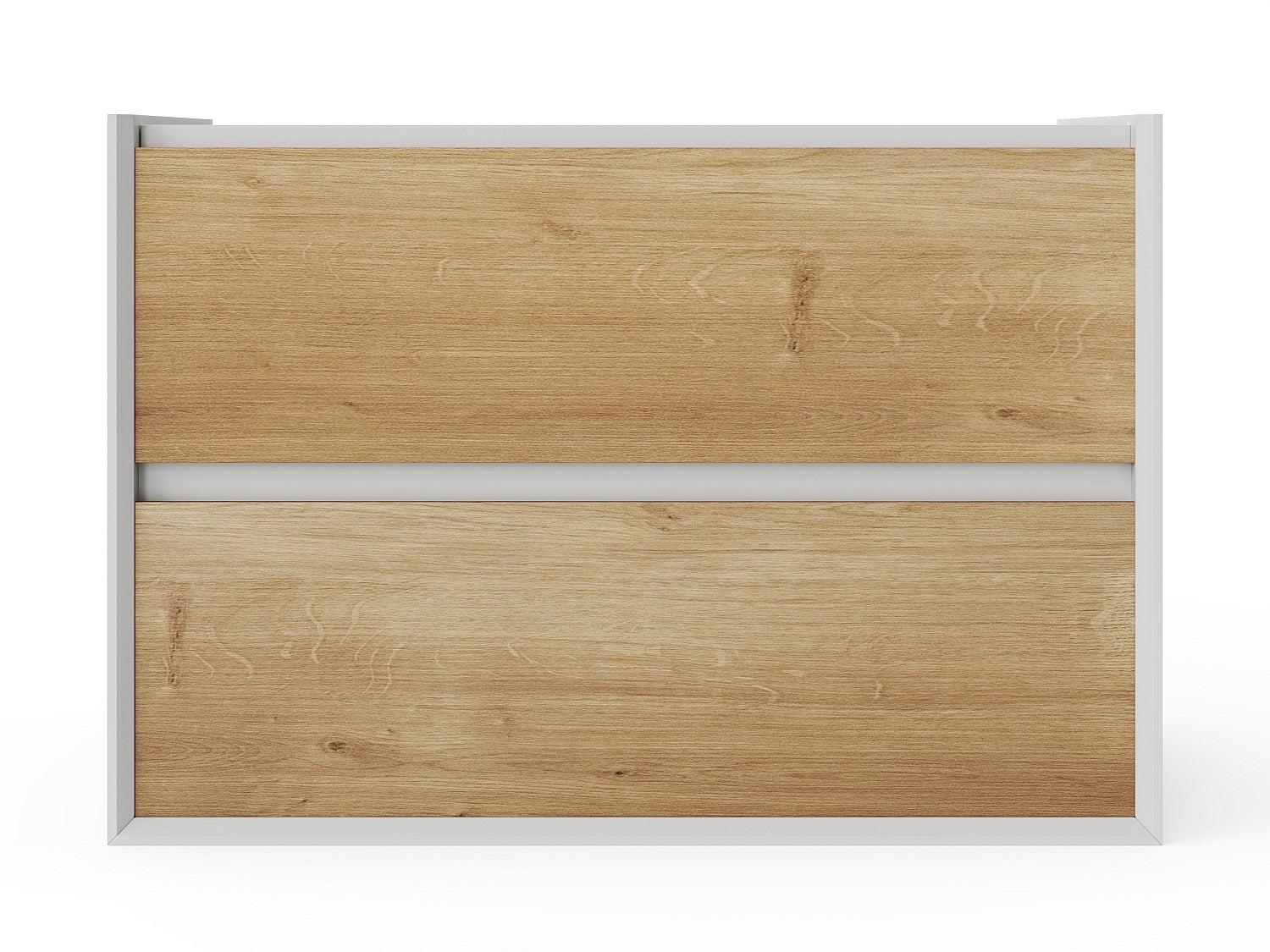 Meuble sous vasque suspendu coloris naturel et blanc - 80 cm - LANNICK - 2