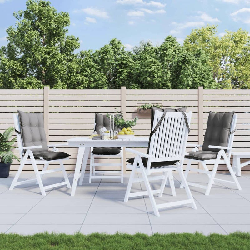 Poduszki na krzesła z wysokim oparciem, 4 szt., szare, Oxford vidaXL