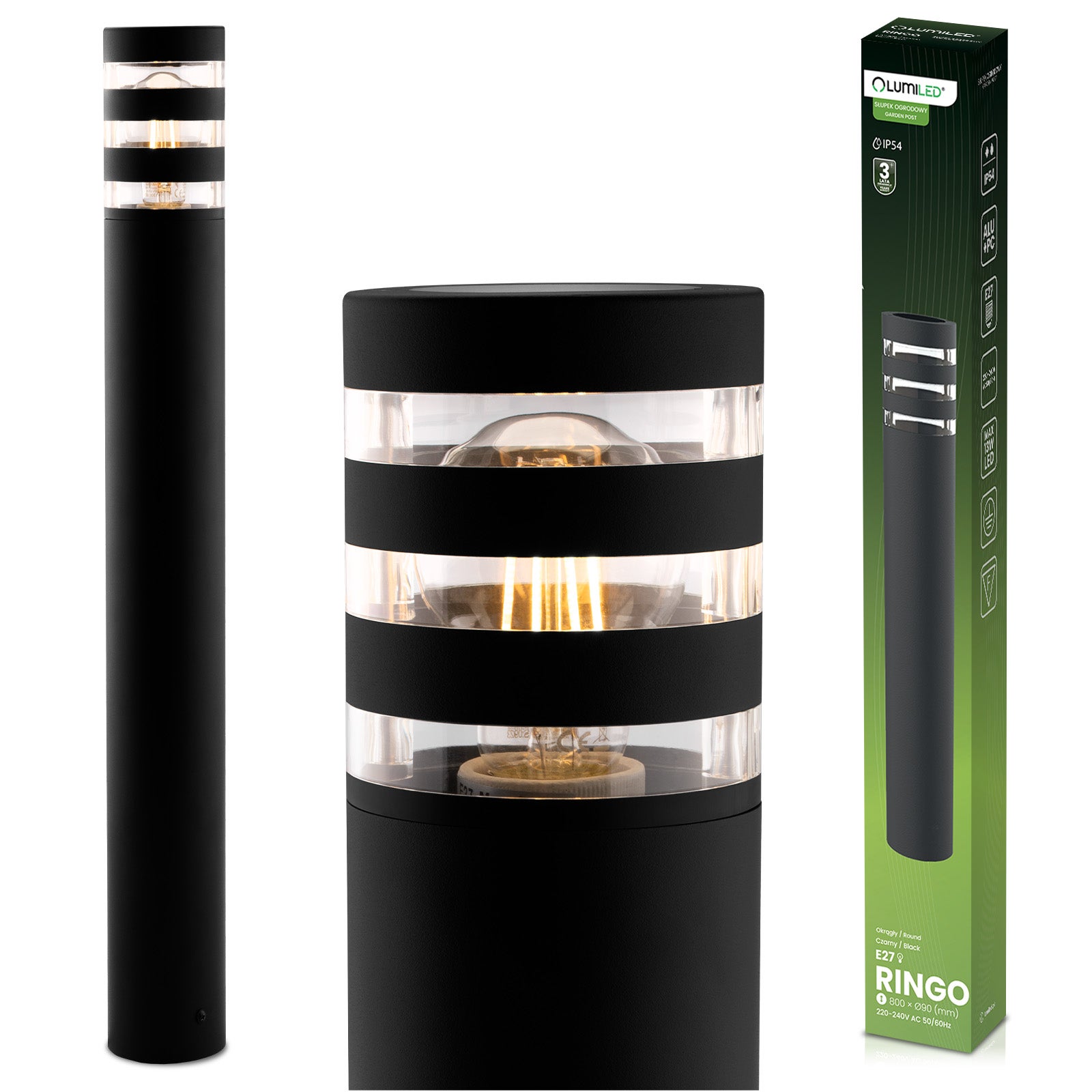 Lampa Ogrodowa Lumiled Słupek Zewnętrzny Stojący E27 LED 80cm 1 szt.