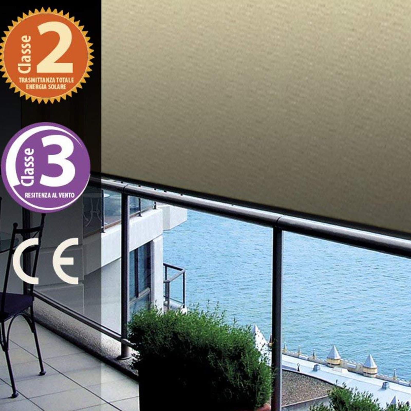 Tenda da Sole a Caduta con Catenella Avvolgibile per Balconi Beige Bordeaux 2 x 2.5 m Mikonos - 6