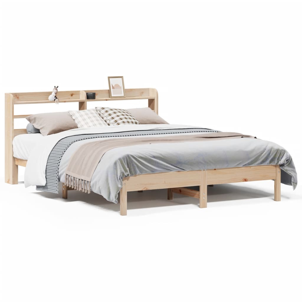 Łóżko Drewniane Rama Łóżka Sofa Brązowe Do Sypialni Pokoju 135x190 cm