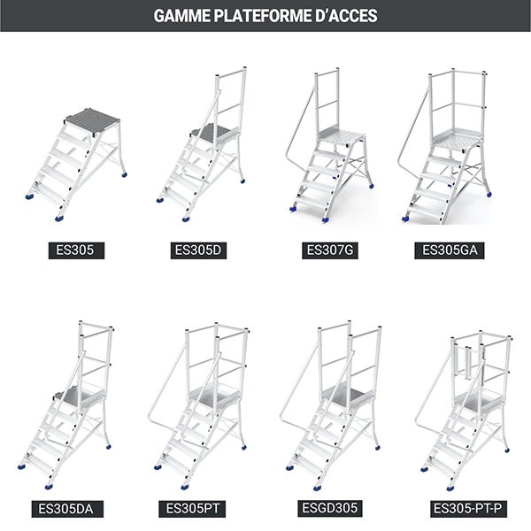 Plateforme 2 marches - Hauteur max. de travail 2.40m - ES302-D - 6