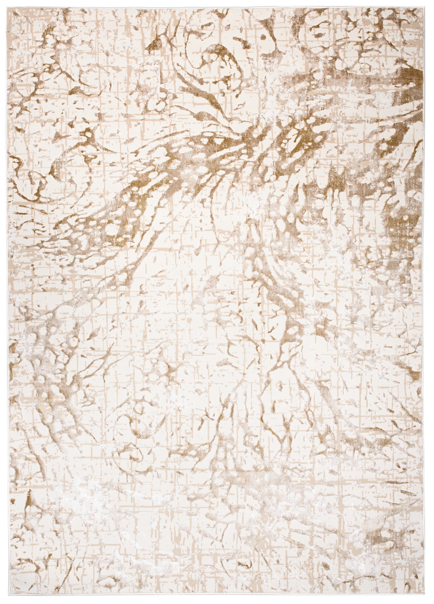 TAPISO Hera Tapis Salon Chambre Brillant Crème Beige Abstrait Vagues Moucheté Effet 3D OEKO-TEX Résistant 120 x 170 cm - 2
