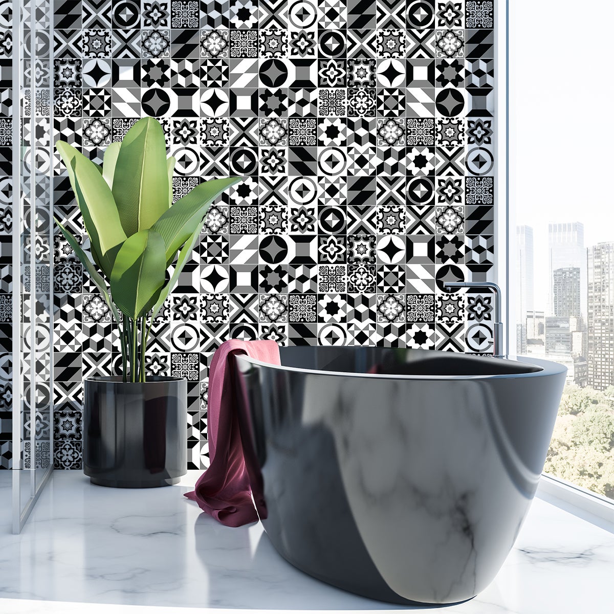 60 vinilo baldosas azulejos alanis - adhesivo de pared - revestimiento sticker mural decorativo - 60stickers20x20cm