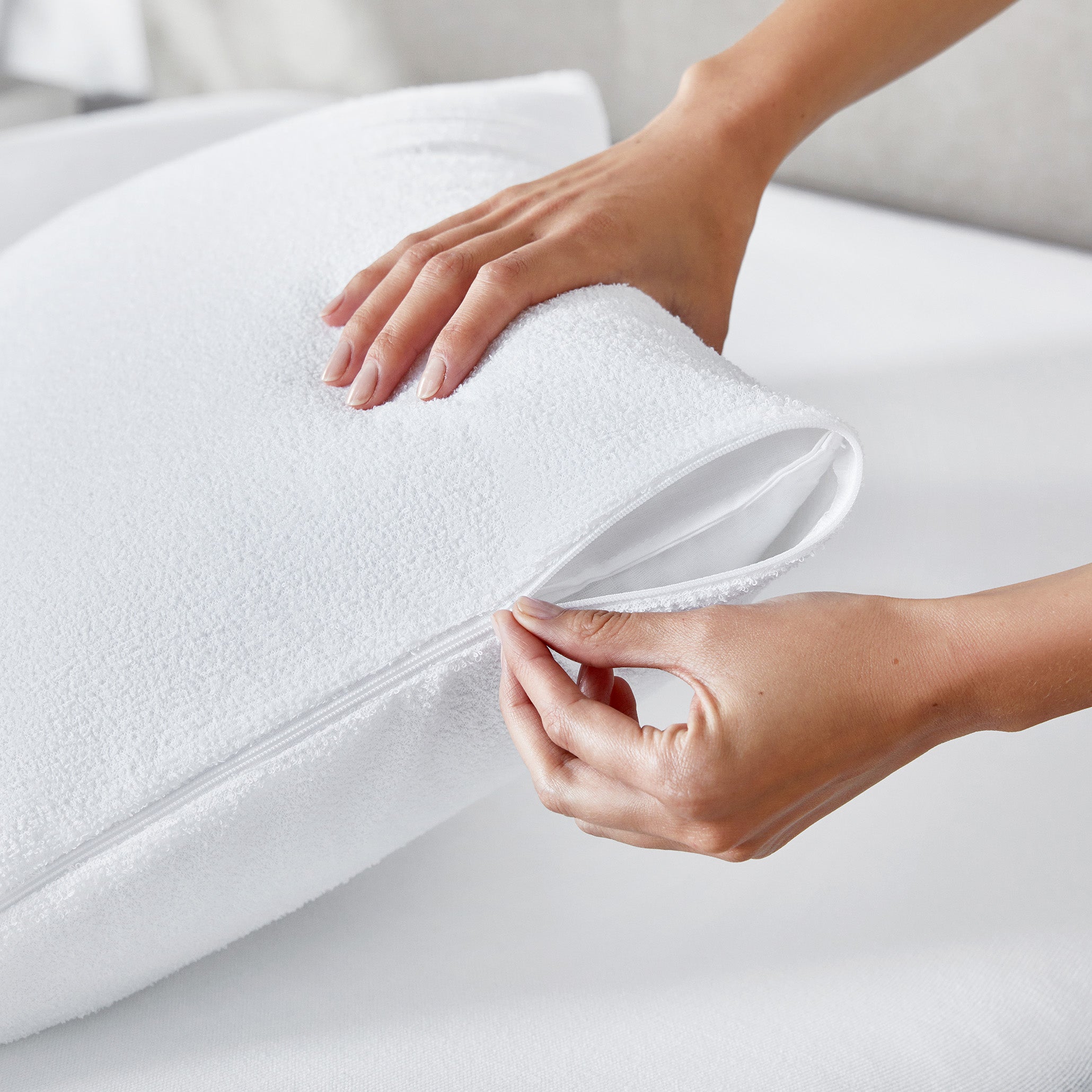 Federa per Cuscino 105 x 40 cm | PIKOLIN HOME | Spugna | Aloe Vera | Impermeabile - 4