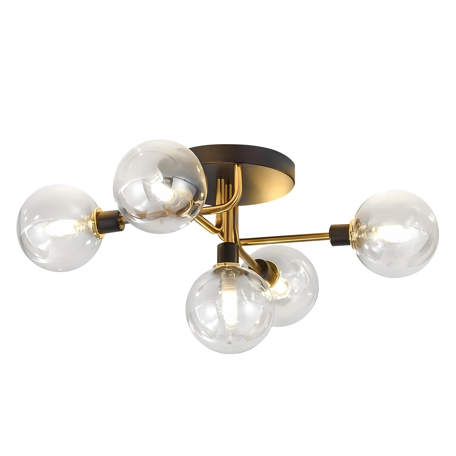 Lustre En Fer Forgé Feuille D'or - 1 à 3 Lumières - Douille E27 - IP44 - Neuf