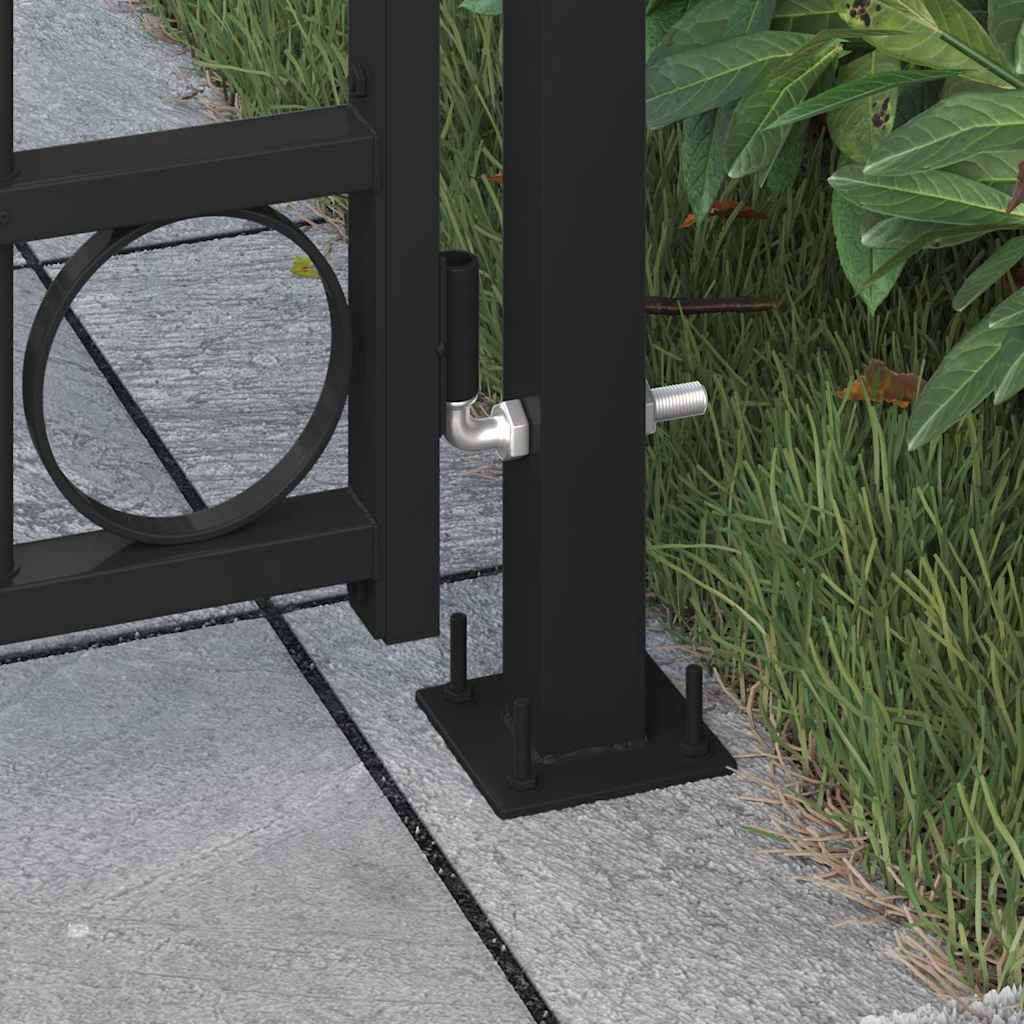 Portail de clôture ASSEN avec arc en acier 89&nbsp;x&nbsp;200&nbsp;cm noir vidaXL - 4
