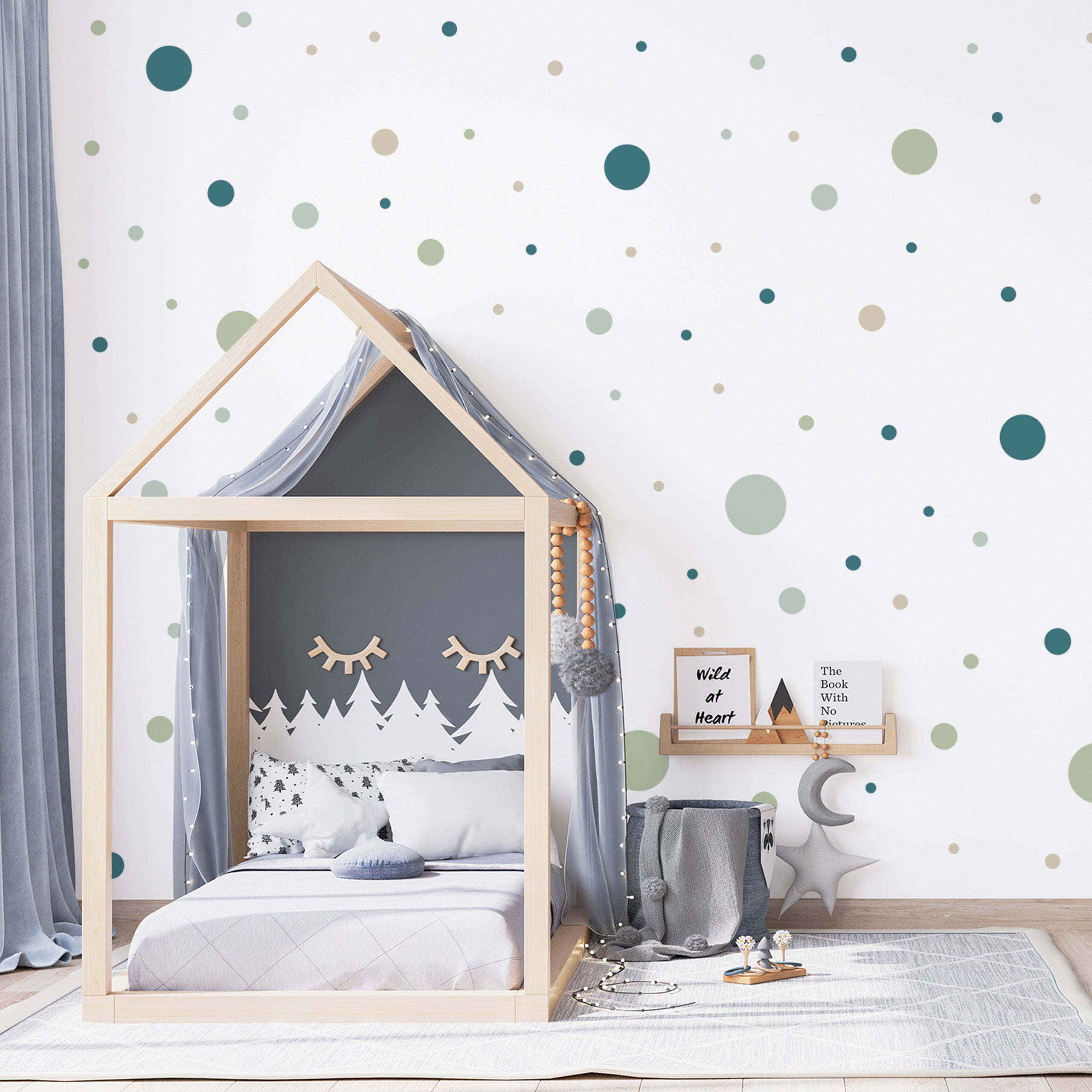 Autocollant DOTS Cercles Colorés Charmant Délicat Vert Pour Chambre Enfant 60cm x 30cm - 4