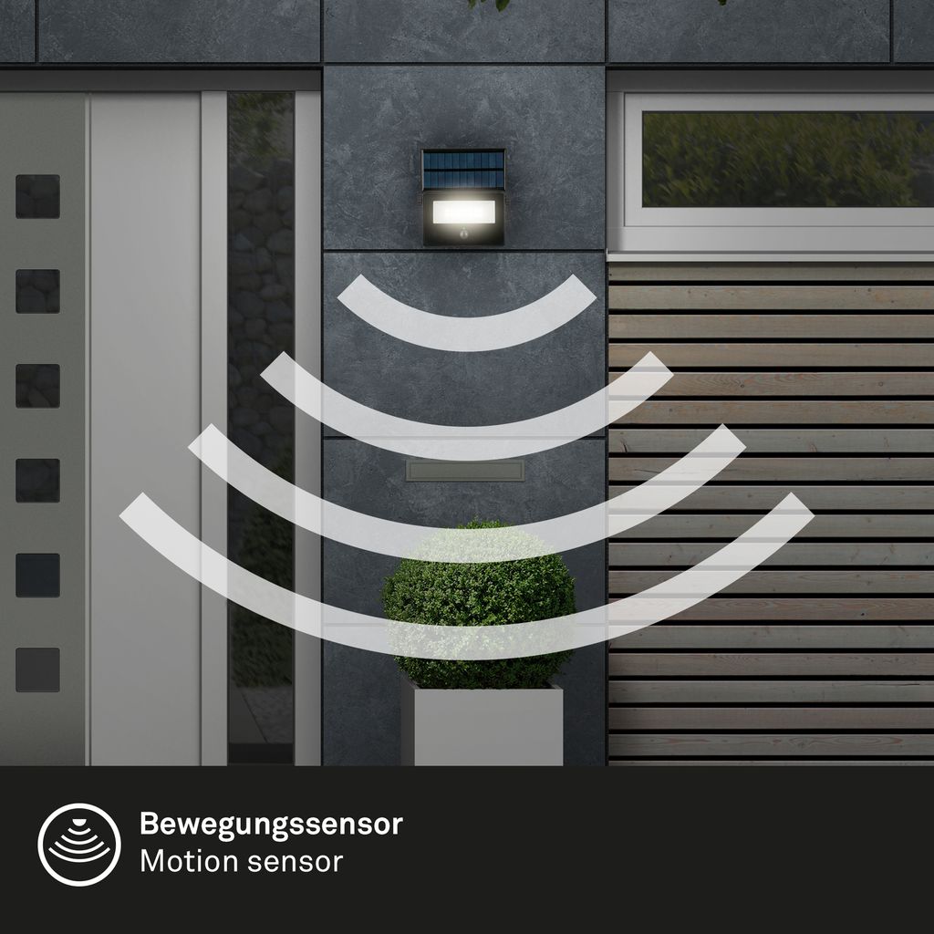 Applique Solare Nordico Suna Plastica Nero Led Integrato 5W 4000K - 5