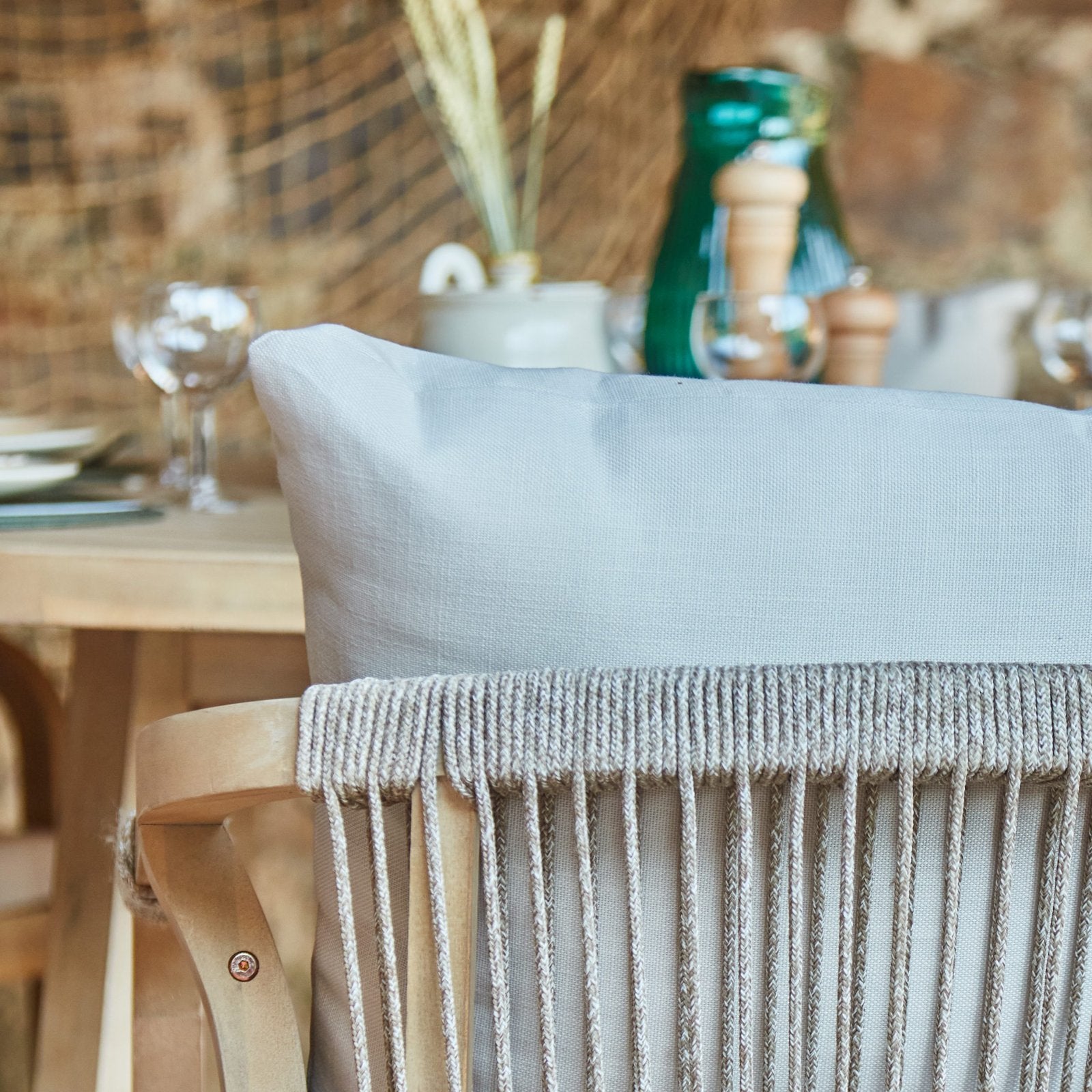 Lot de 4 chaises de jardin en bois d'acacia et en corde tressée - Siena - 8