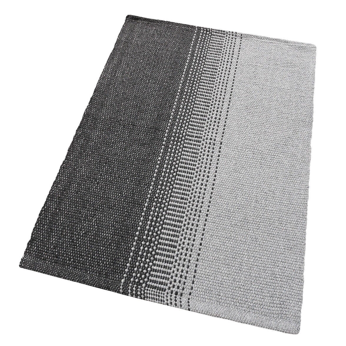 Alfombra de baño cocina 55x180 cm algodón puro suave absorbente lavable tejidas a mano gris
