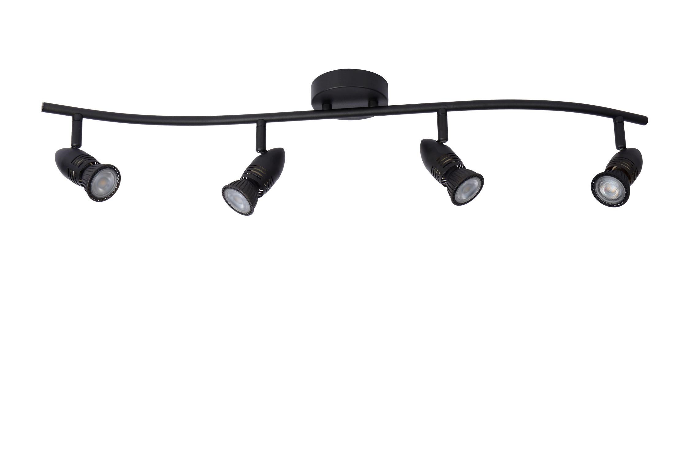 Spot plafond CARO - Noir - 4xGU10 - Lucide - 3