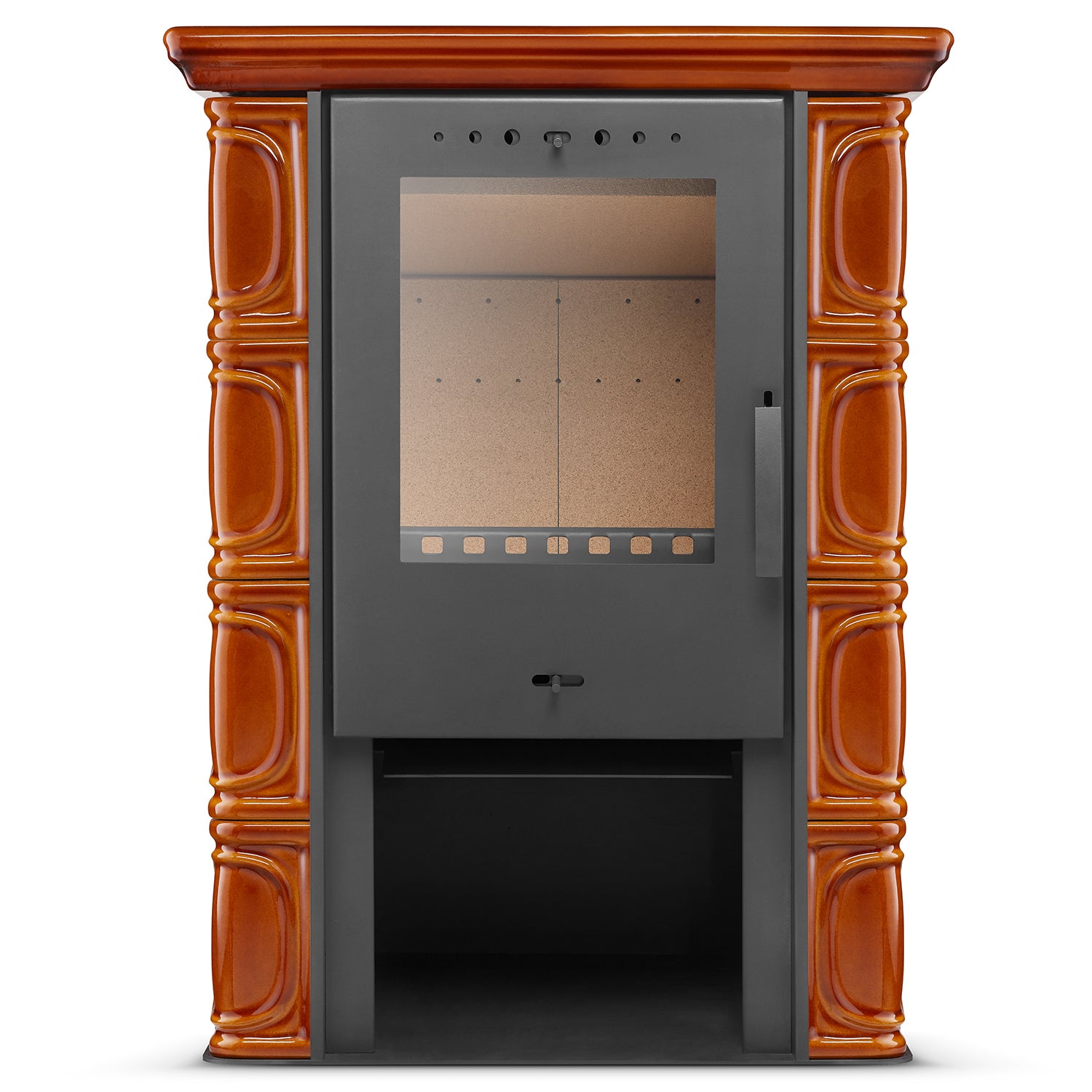 Kominek kaflowy piec wkład kominkowy wolnostojący koza ELDUR honey