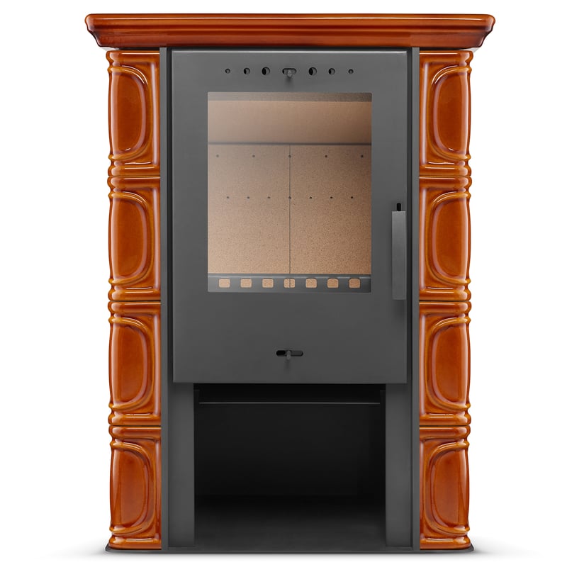 Kominek kaflowy piec wkład kominkowy wolnostojący koza ELDUR honey