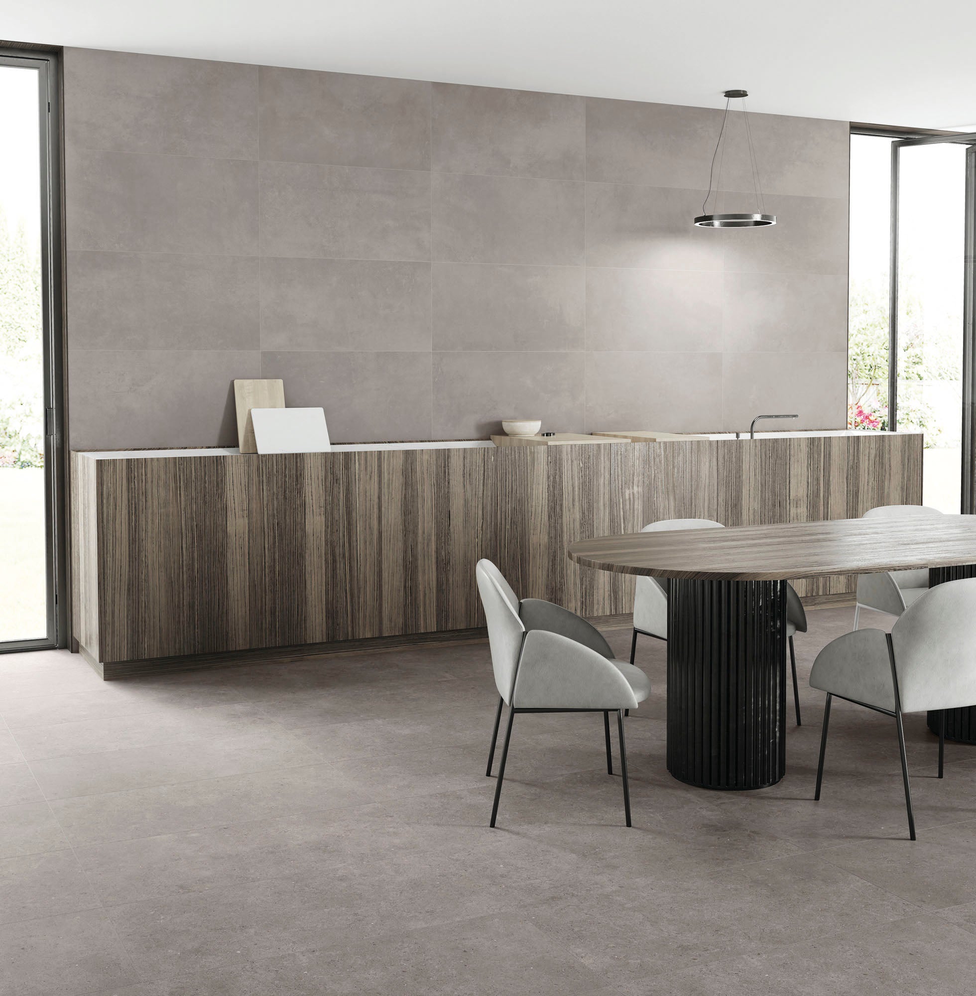 Grès cérame - FLOW - STONE ASH - Naturel - 88,8x44,3x1cm | Leroy Merlin