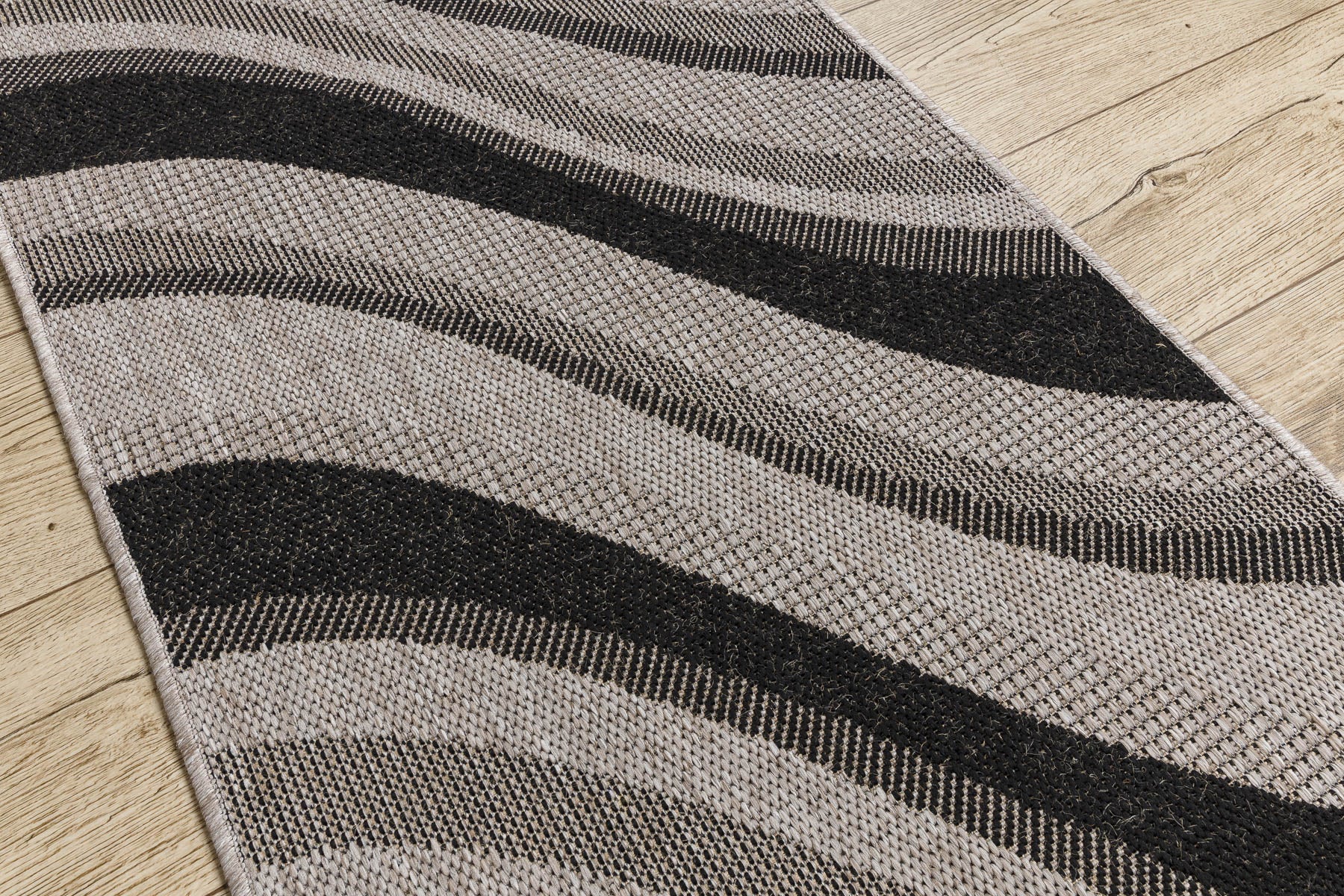 TAPIS DE COULOIR SIZAL FLOORLUX modèle 20353 argentin / noir 100 cm 100x610 cm - 5