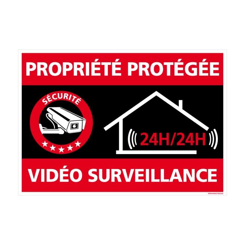 Danger Pas De Déversement Propriété Protégée Par Un Panneau De Vid%c3%a9osurveillance Gm1445287799 483748340