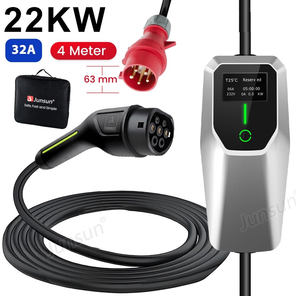 DELTACO Cavo Di Ricarica EV Tipo 2 – 10m, 16A, 3,6kW Per Auto Elettriche