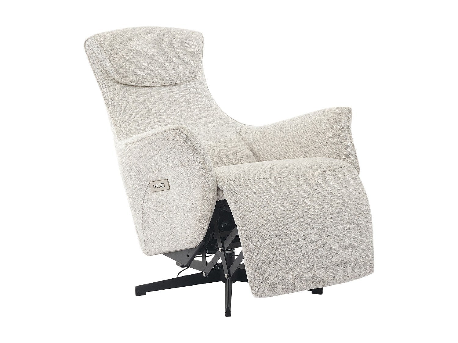 Fauteuil relax électrique en tissu texturé beige TASEMO - 5