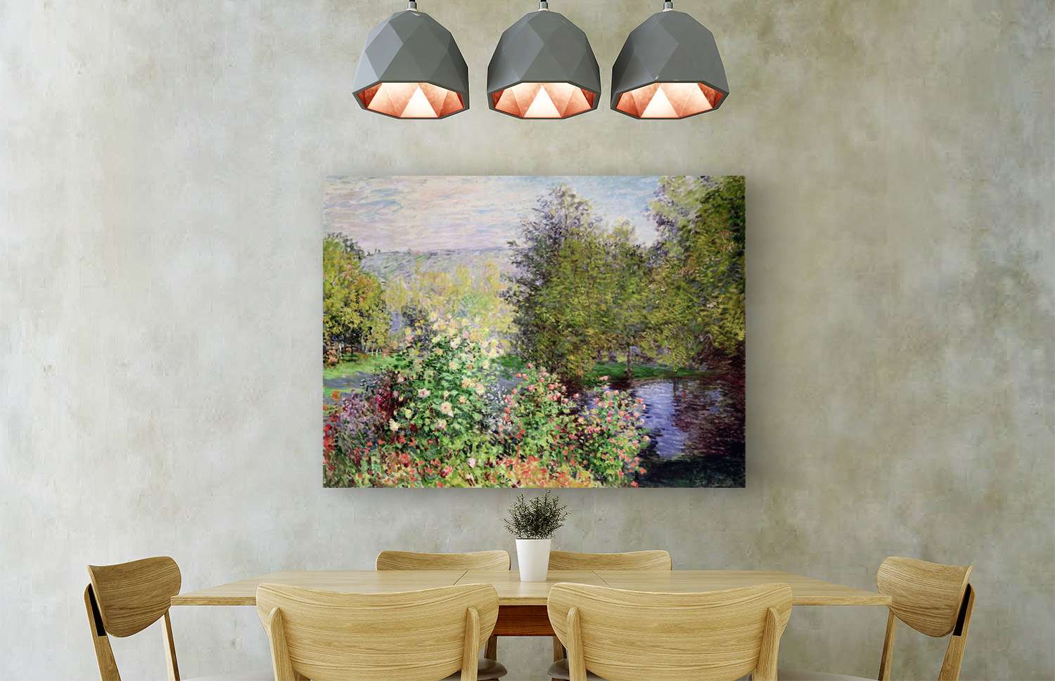 Peinture, impression sur toile - Claude Monet, Un coin du jardin de Montgeron - 100x70 cm - 2