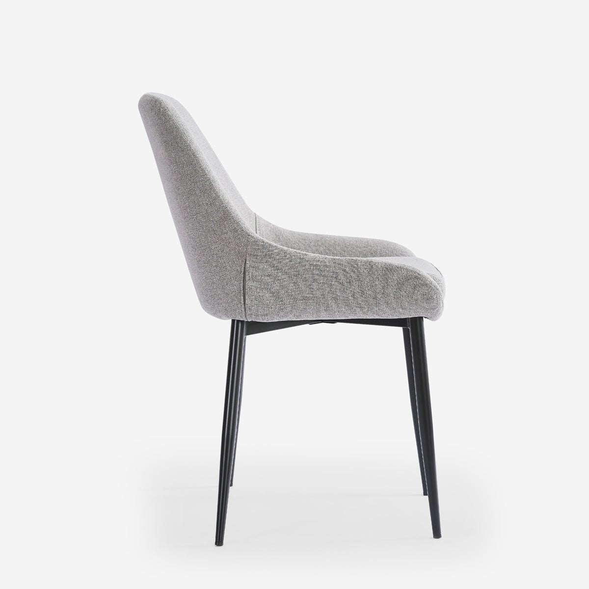 Sedia moderna da cucina in tessuto con gambe in metallo nero Piros - Grigio - 5