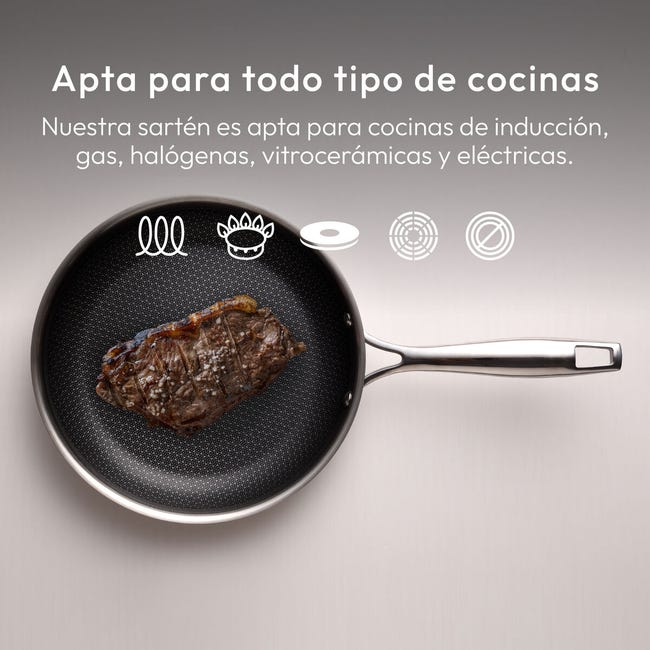 Paellera MasterPRO Hi-Tech 3 - 36x4,5 Cm, Antiaderente Pallatium, Acciaio Inox Per Tutti I Piani Cottura - Foto 6