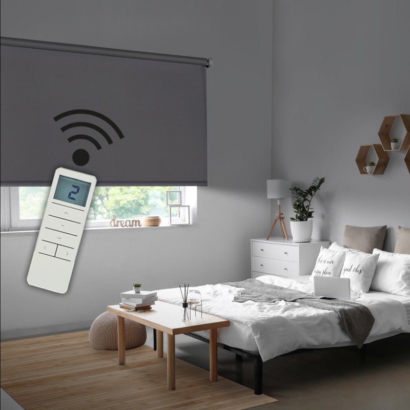 Store enrouleur motorisé intelligent avec chaîne, Wi-Fi, pilote, stores motorisés, minuteur, assistant Alexa Google contrôle vocal (moteur uniquement
