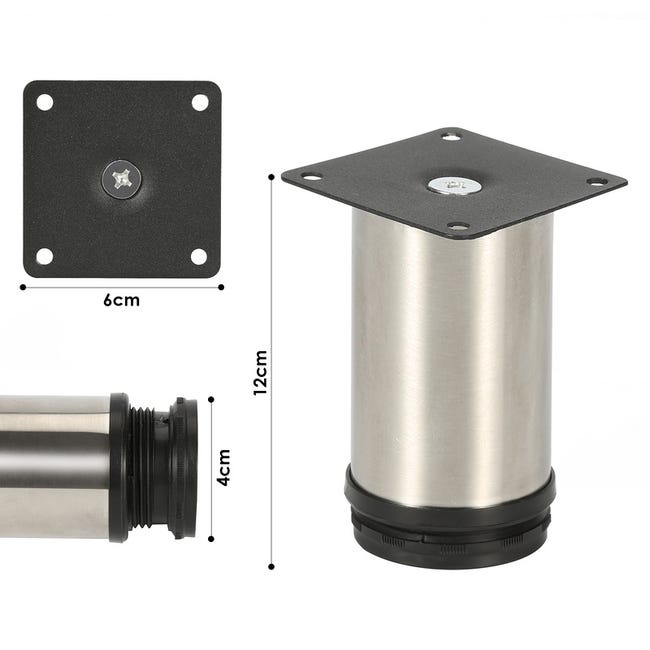 Piedini Regolabili Per Mobili - 4 Pezzi In Acciaio | Altezza 8-12cm Per Letti, Armadi E Divani - Foto 7