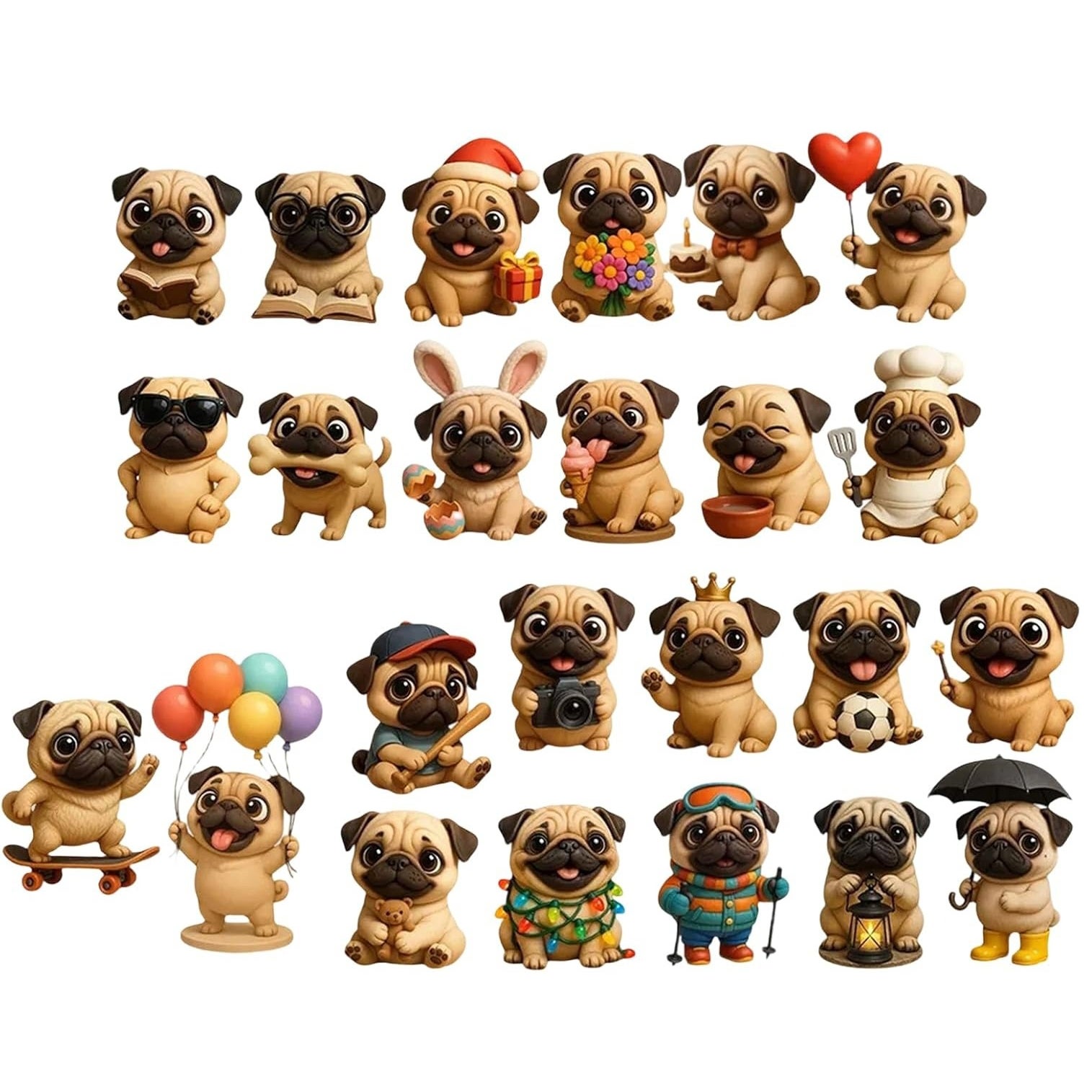 Calendario dell'Avvento 2D 2025 - Set calendario dell'Avvento da 24 pezzi, include decorazioni da appendere e scatola cieca a sorpresa - 8