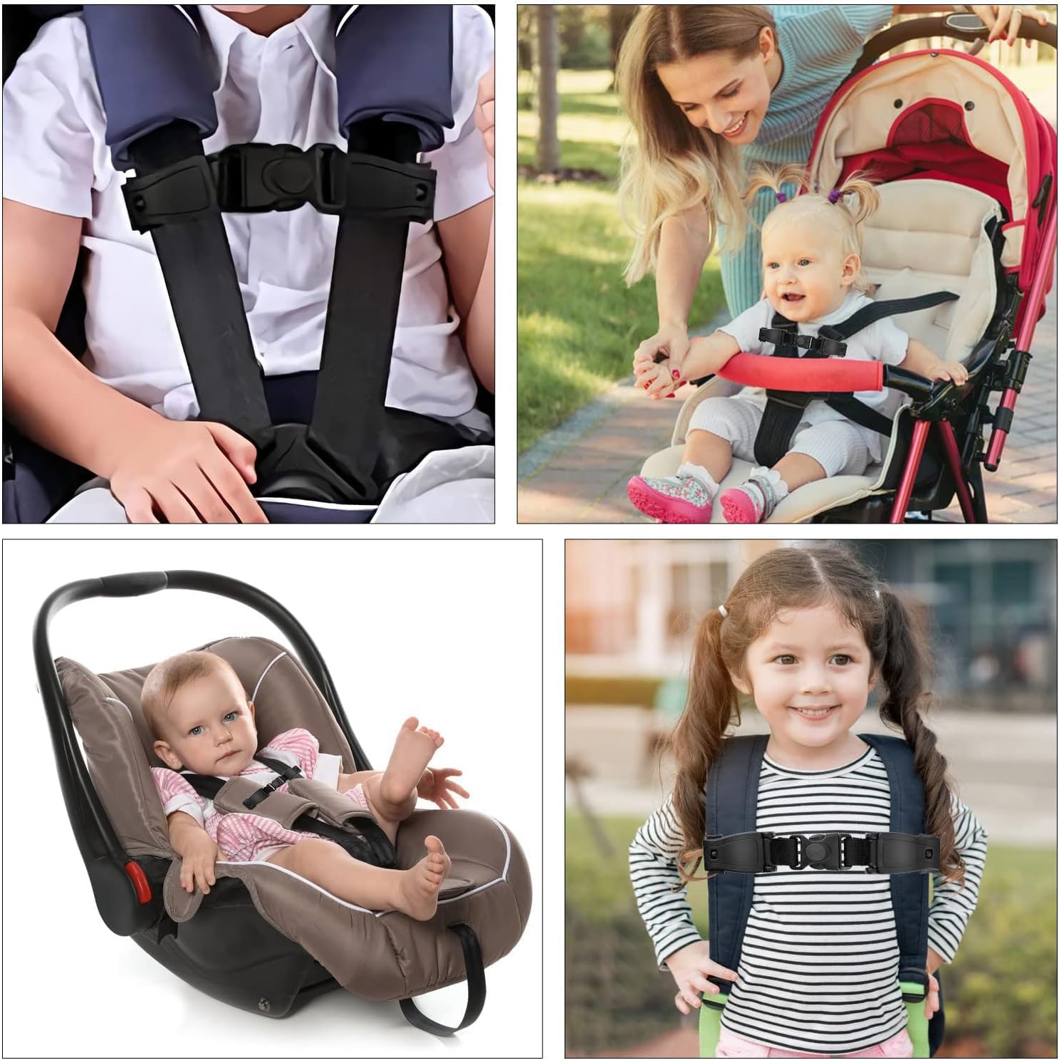 Clip de Sangle Enfant Auto 2 Pièces, Securite Siege Bebe, Chest Clip Ceinture de Sécurité Voiture pour Poussette et Sièges - 7