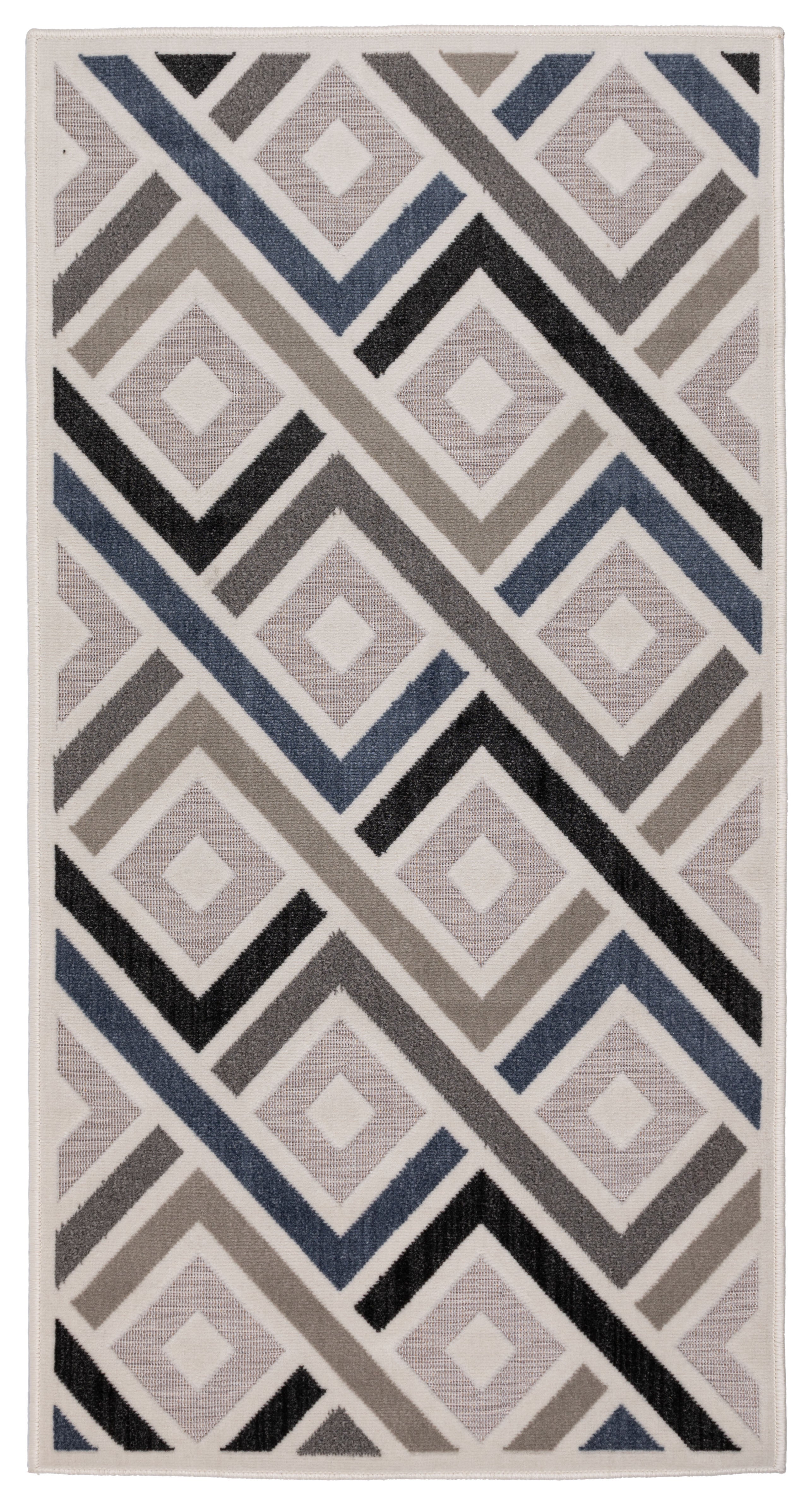 Dywan Multidecor Shift OUTDOOR na zewnątrz i do wewnątrz 80 x 150 cm romby szaro-granatowy 1 szt.