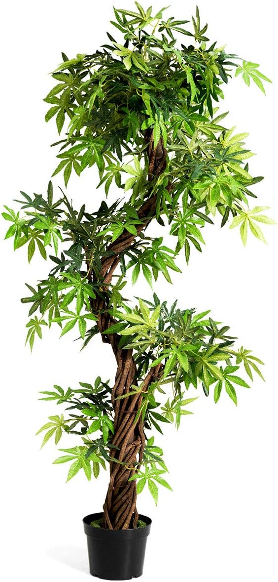 Sztuczne Drzewko w Doniczce, Wysokość 160 cm, Sztuczna Kompozycja Kwiatowa, Sztuczne Bonsai, Plastikowa Dekoracja, Imitacja Dekoracji Ogrodowej