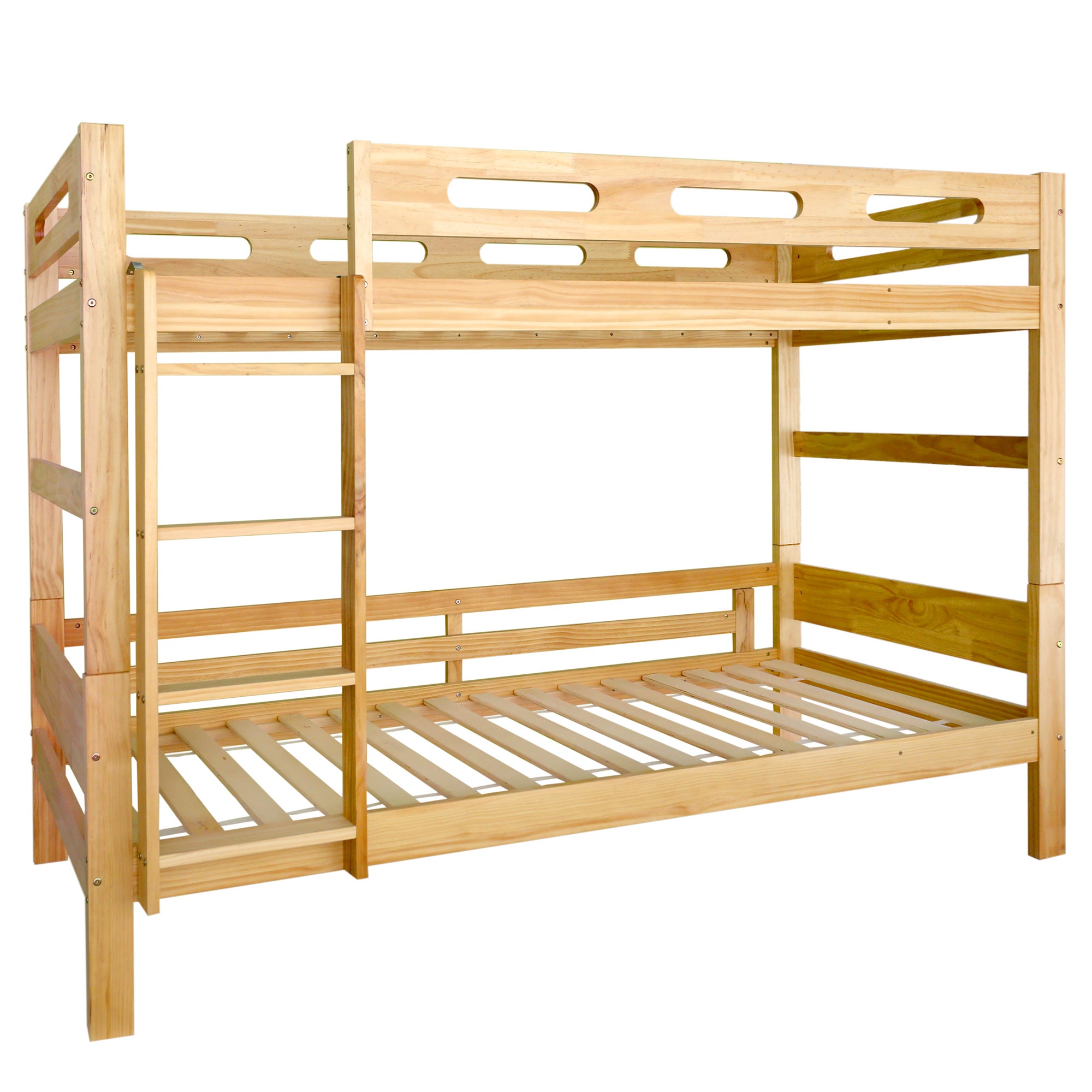 Lit superposé 90x200cm en pin massif - divisible en 2 lits simples - Naturel - 7
