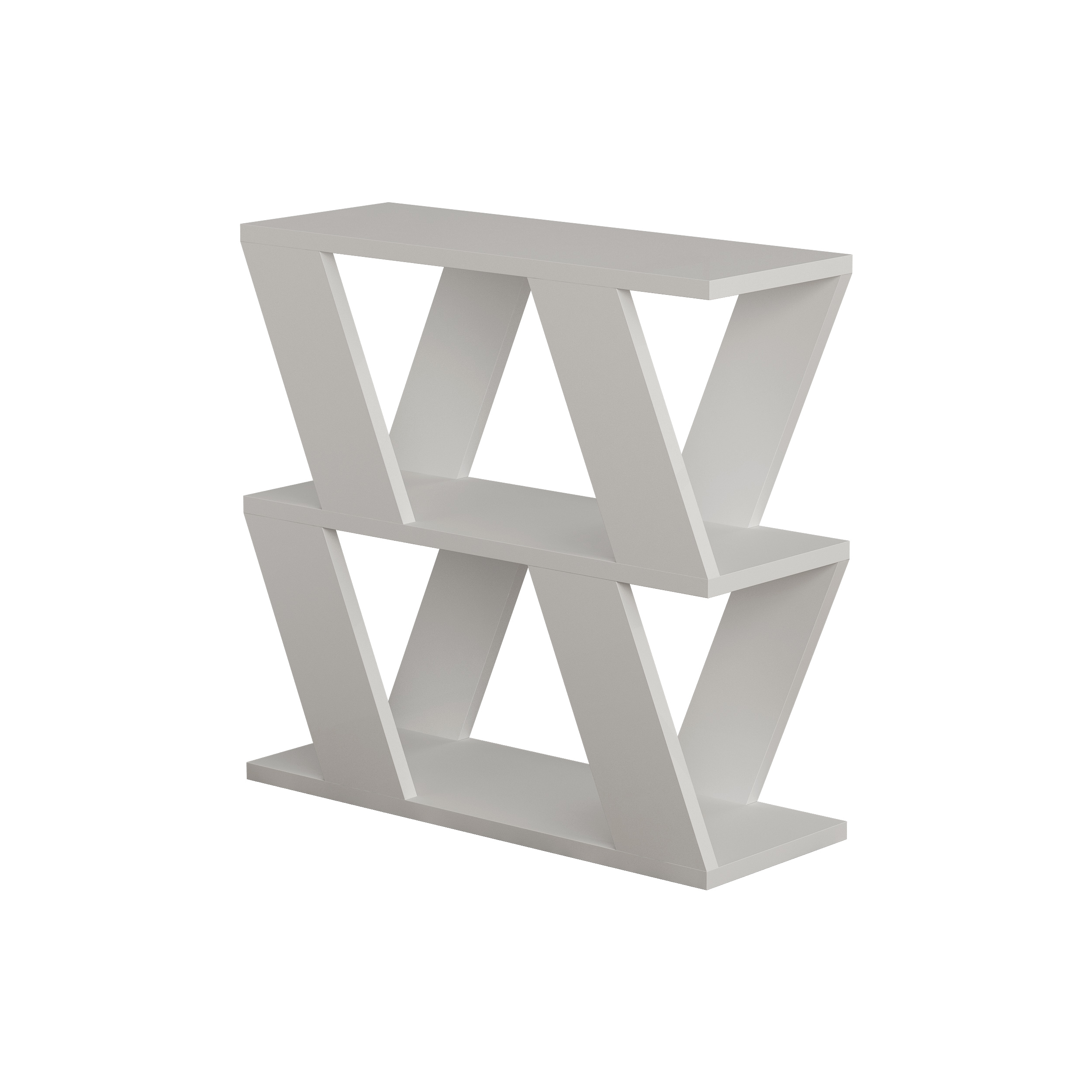 Decortie Lazena Table basse d'appoint moderne blanche multi-usages H 55.4cm 3 étages - 2