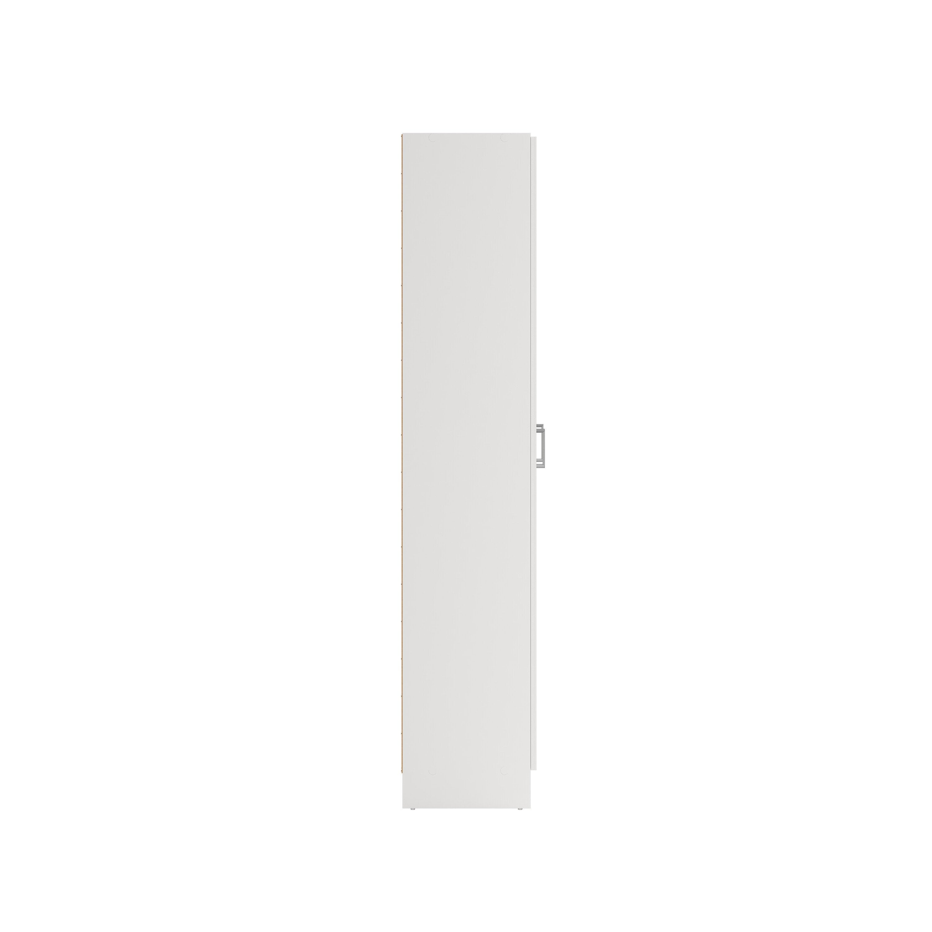 Grande armoire polyvalente Ranuncolo, Armoire auxiliaire avec 3 portes, Étagère à chaussures avec étagères, Armoire à balais, 109x37h180 cm, Blanc - 9