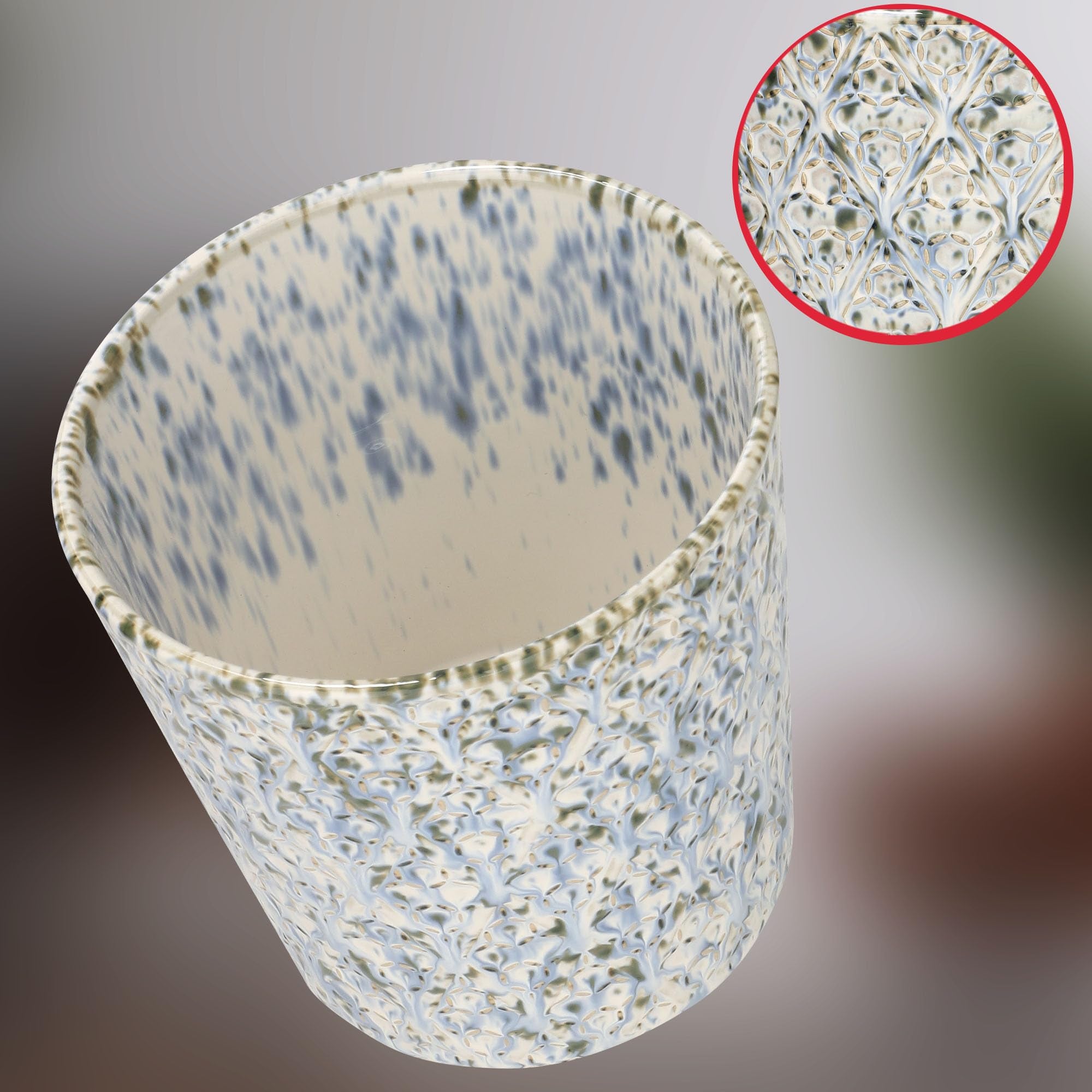 Donica 15cm doniczka osłonka trapezowa ceramika szkliwiona na kwiaty domowa - KOTARBAU - 7