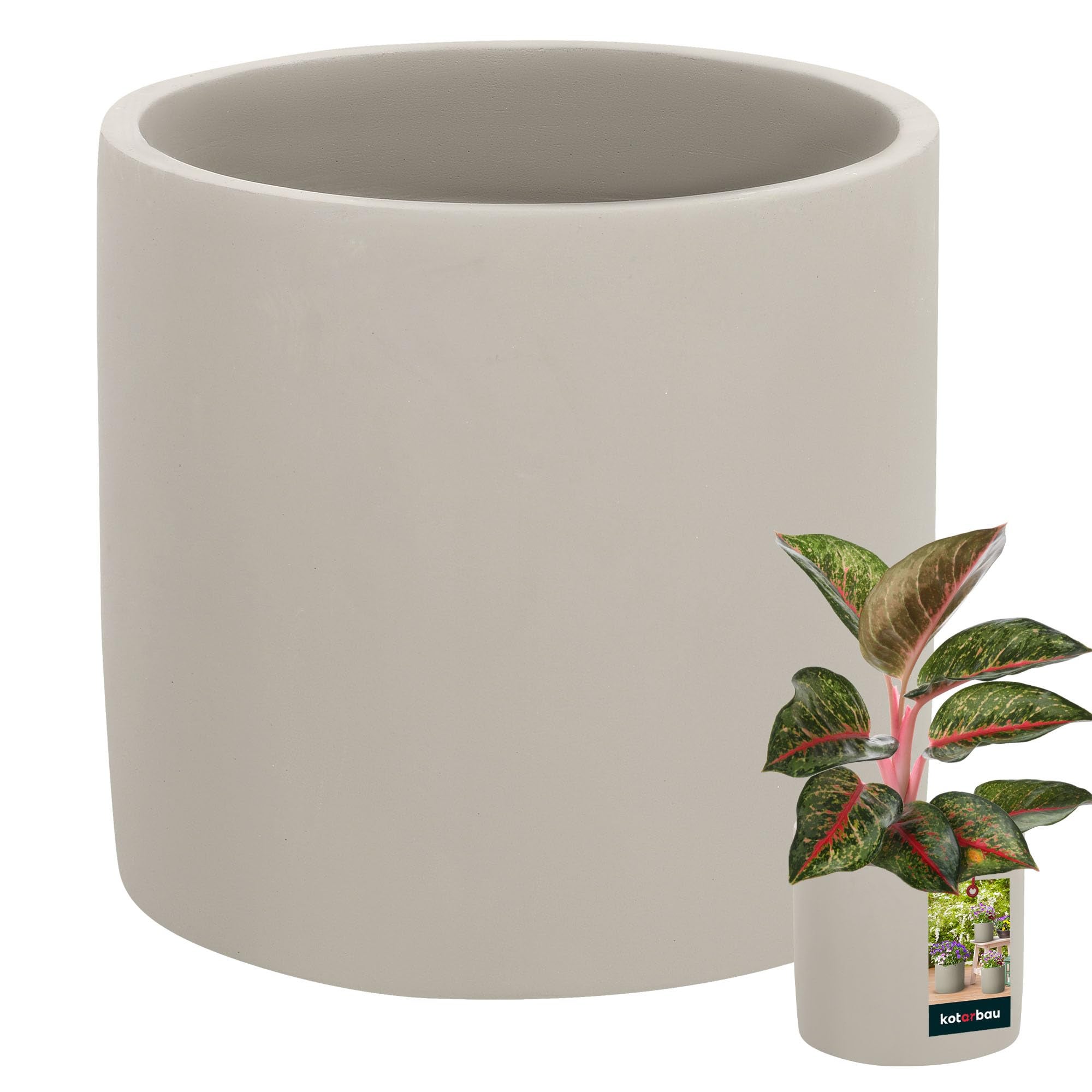 Doniczka cylinder fi16 ceramiczna doniczka osłonka betonowa kwiaty rośliny - KOTARBAU