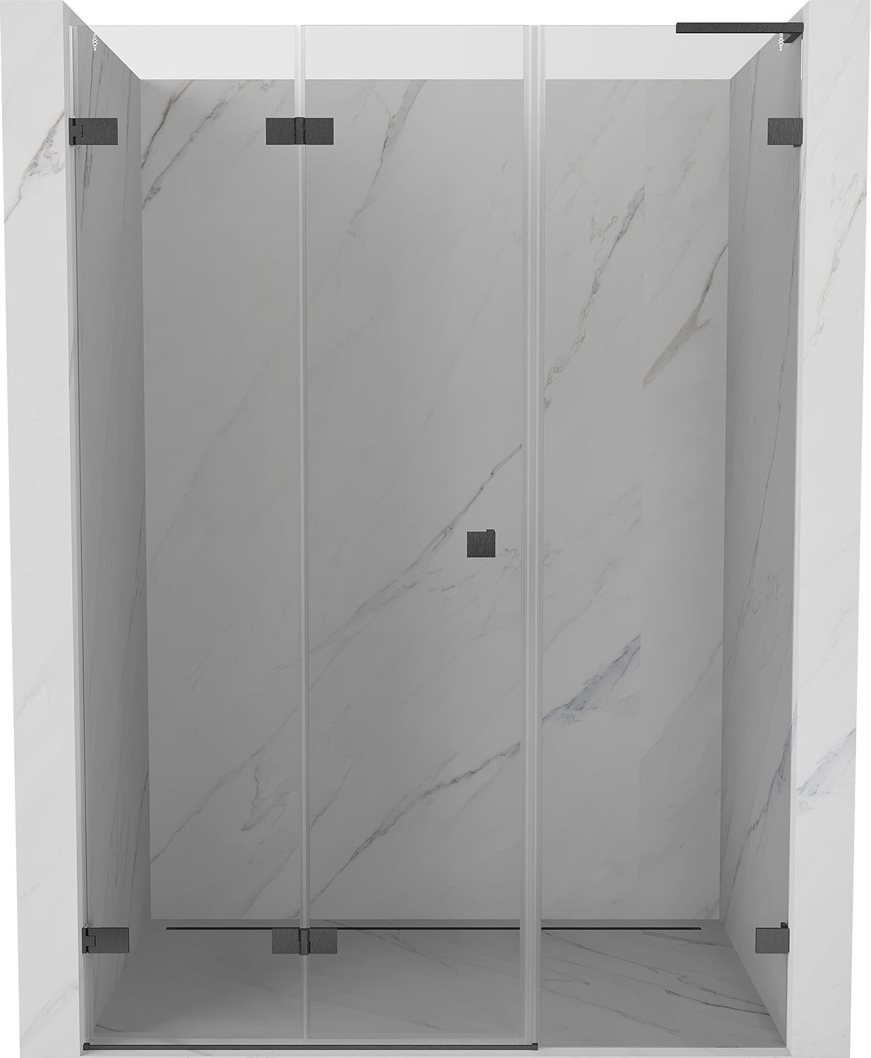 Mexen Lunar-F L drzwi prysznicowe składane lewe 110 cm, transparent, gun gray szczotkowany - 836SL-110-050-66-00-L