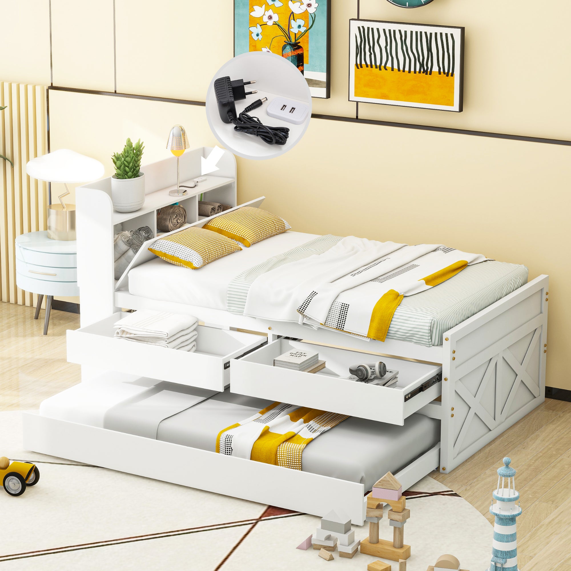 Lit Blanc Bois massif 90x190 Simple 8 | Leroy Merlin