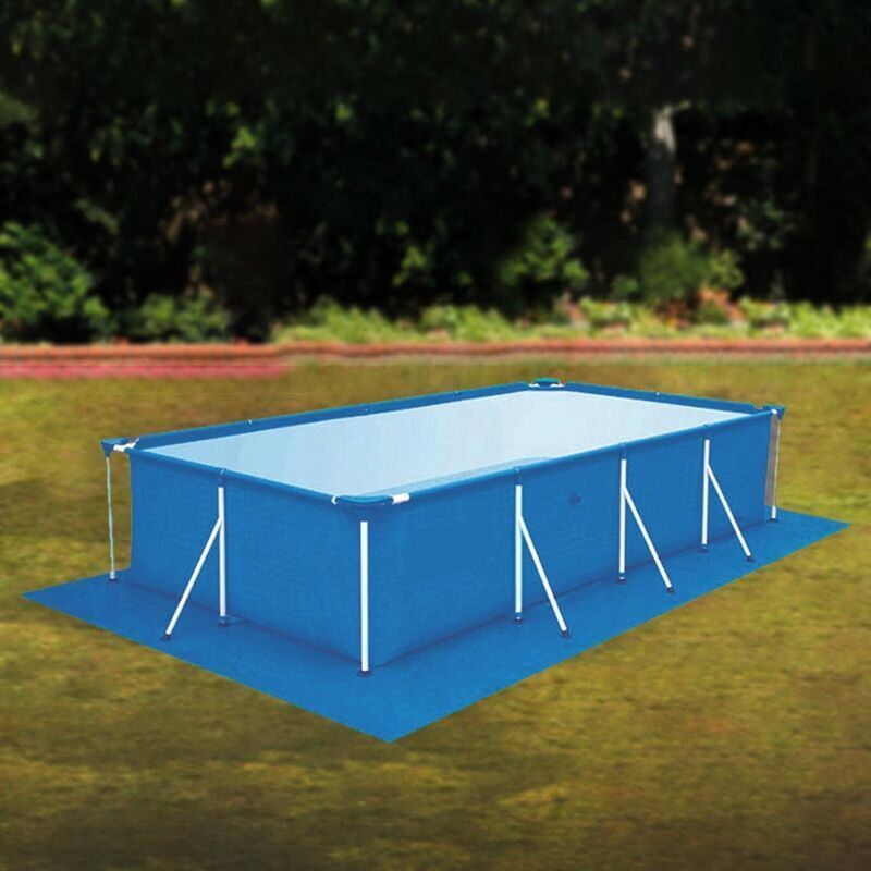 Tappetino per piscina rettangolare, tappetino per piscina quadrato, tappetino per piscina rettangolare, copertura pieghevole per piscine con struttura - 4
